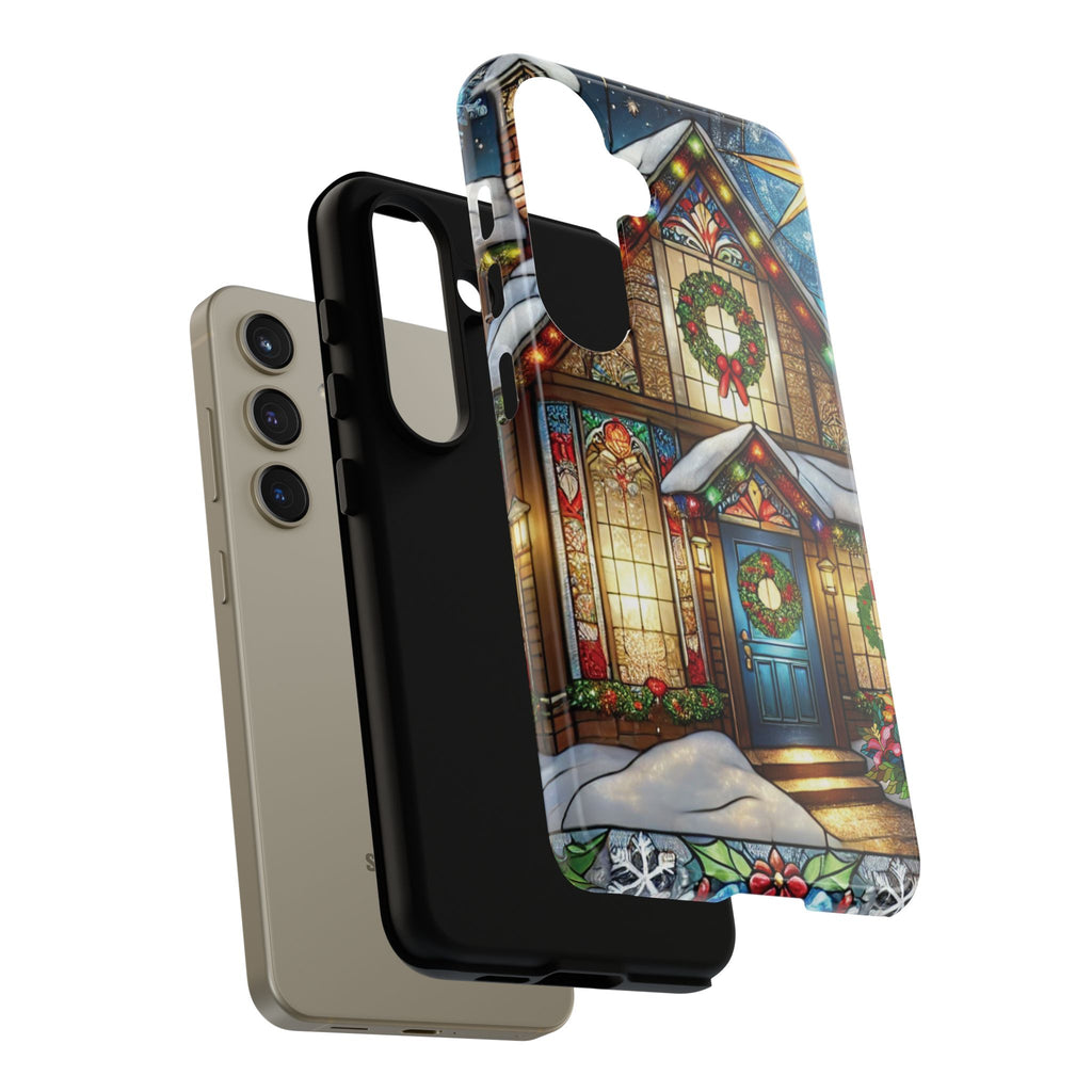 Stain Glass Christmas Phone Case Unique Holiday Protection for Your Device | Stylish & Durable Cover Gift for Her Phone 15, Samsung iPhone Samsung Accessory Gift for Her