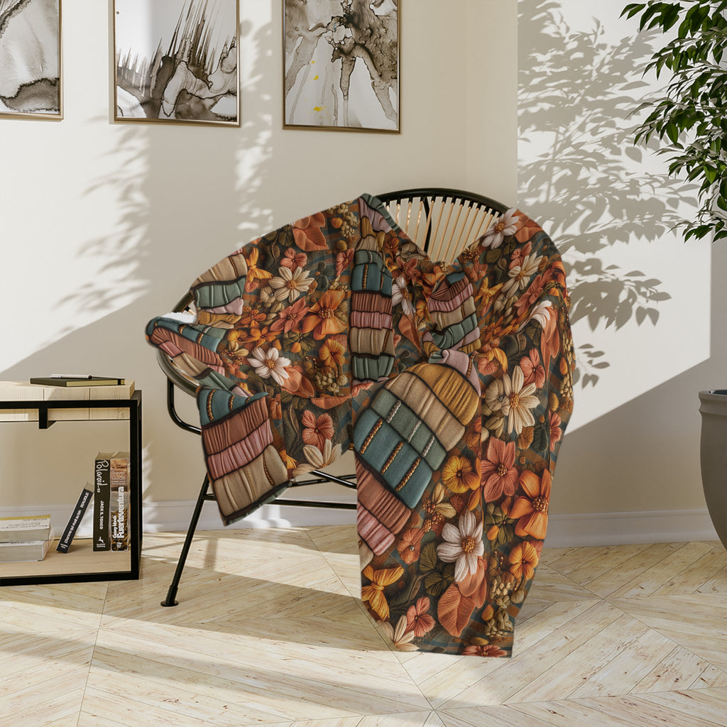 Cozy Boho Fall Minky Blanket 3D Illusion Books & Bows Design | Perfect for Autumn Comfort, Warmth, and Style | Ideal Gift for Book Lovers and Fall Enthusiasts Housewarming Gift Throw - MRSBYVALLE