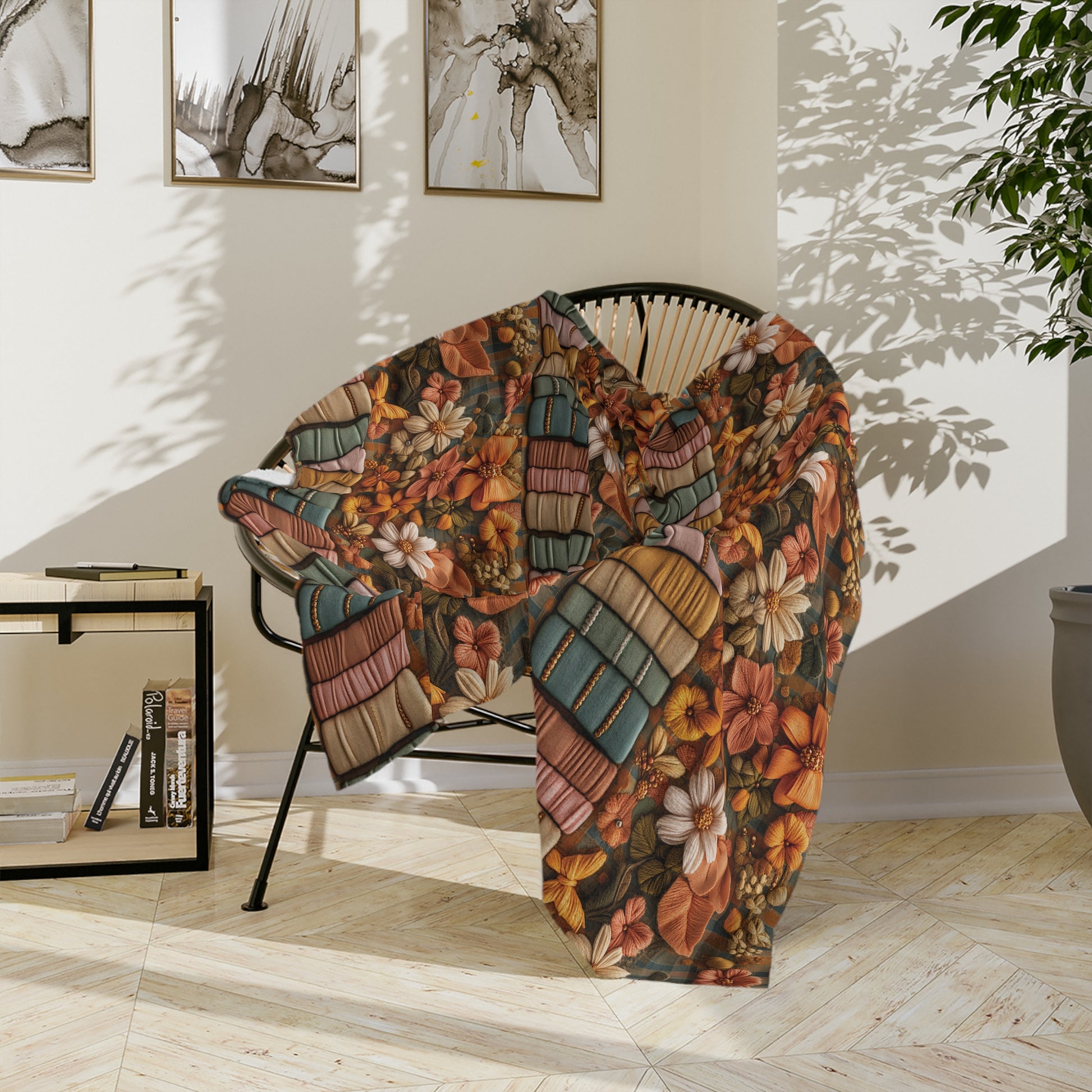 Cozy Boho Fall Minky Blanket 3D Illusion Books & Bows Design | Perfect for Autumn Comfort, Warmth, and Style | Ideal Gift for Book Lovers and Fall Enthusiasts Housewarming Gift Throw - MRSBYVALLE