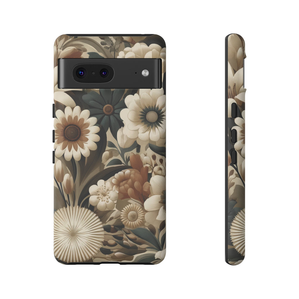 Mid-century Modern Floral Phone Case Durable for iPhone Samsung Gift iPhone 15, 14, 13 Samsung Pixel Gift for Mom Accessory Gift for Her