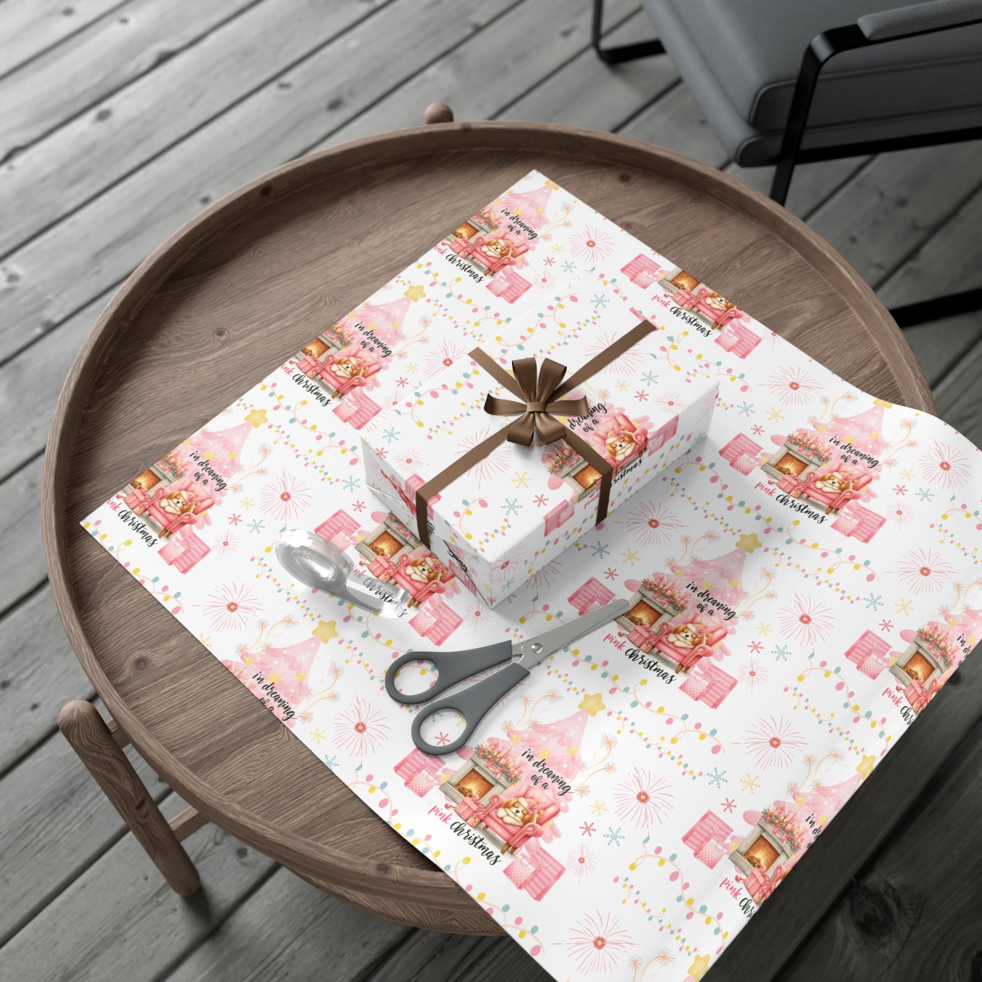 Pink Christmas Pink Gift Wrap Holiday Edition Perfect for Celebrate the Festive Charm in This Limited Christmas Collection Premium Quality - MRSBYVALLE