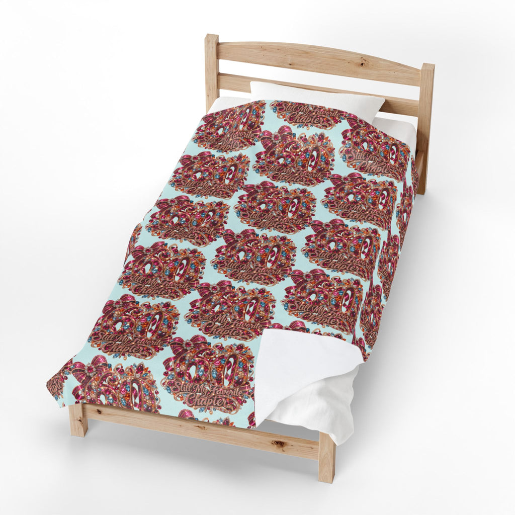 Plush Blanket — Retro Candy Heart Pattern "Sweet Chapter" Velveteen Throw 60 Gift