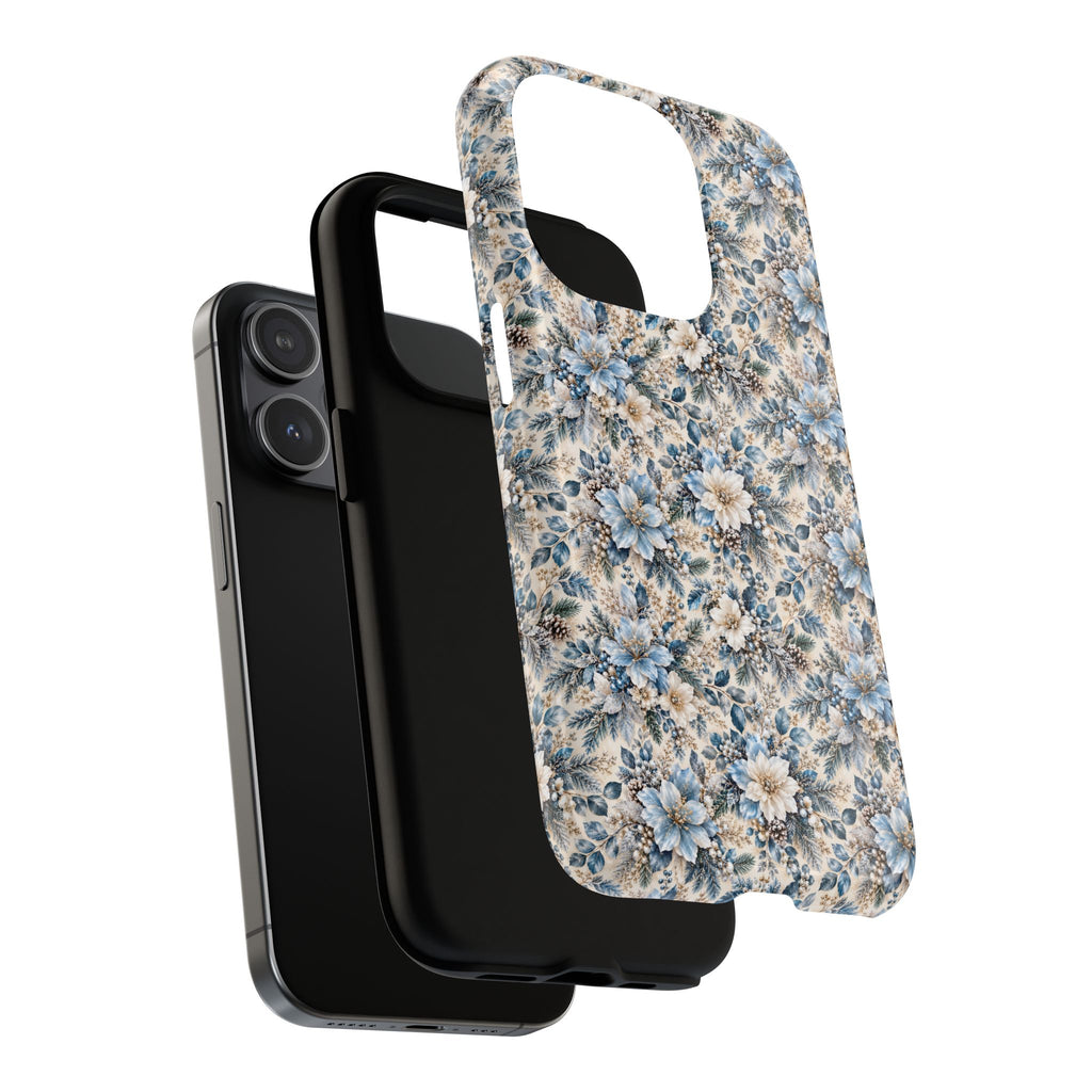Icy Blue Floral MagSafe Tough Phone Case