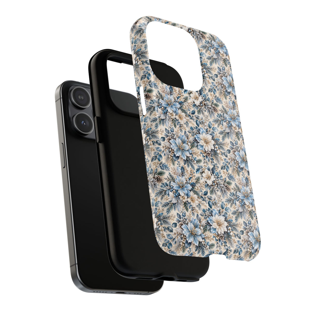 Icy Blue Floral MagSafe Tough Phone Case