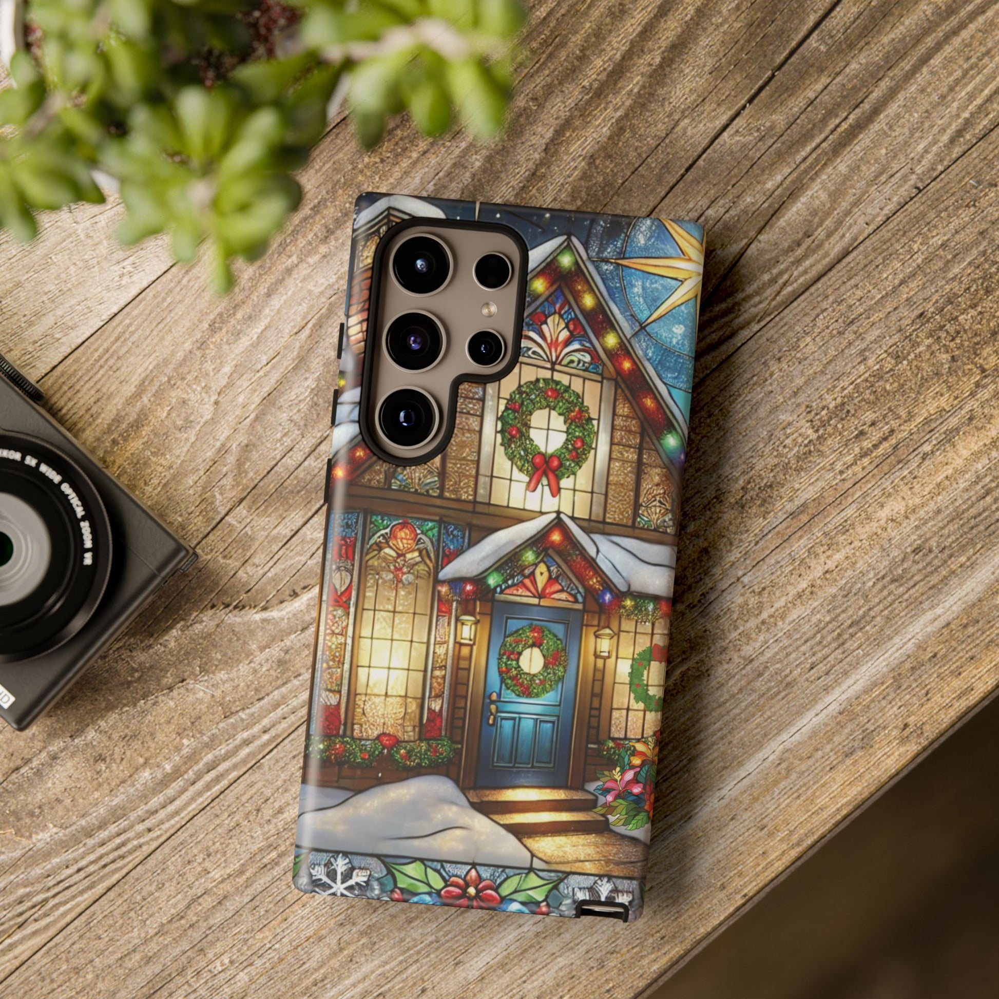 Stain Glass Christmas Phone Case Unique Holiday Protection for Your Device | Stylish & Durable Cover Gift for Her Phone 15, Samsung iPhone Samsung Accessory Gift for Her - MRSBYVALLE