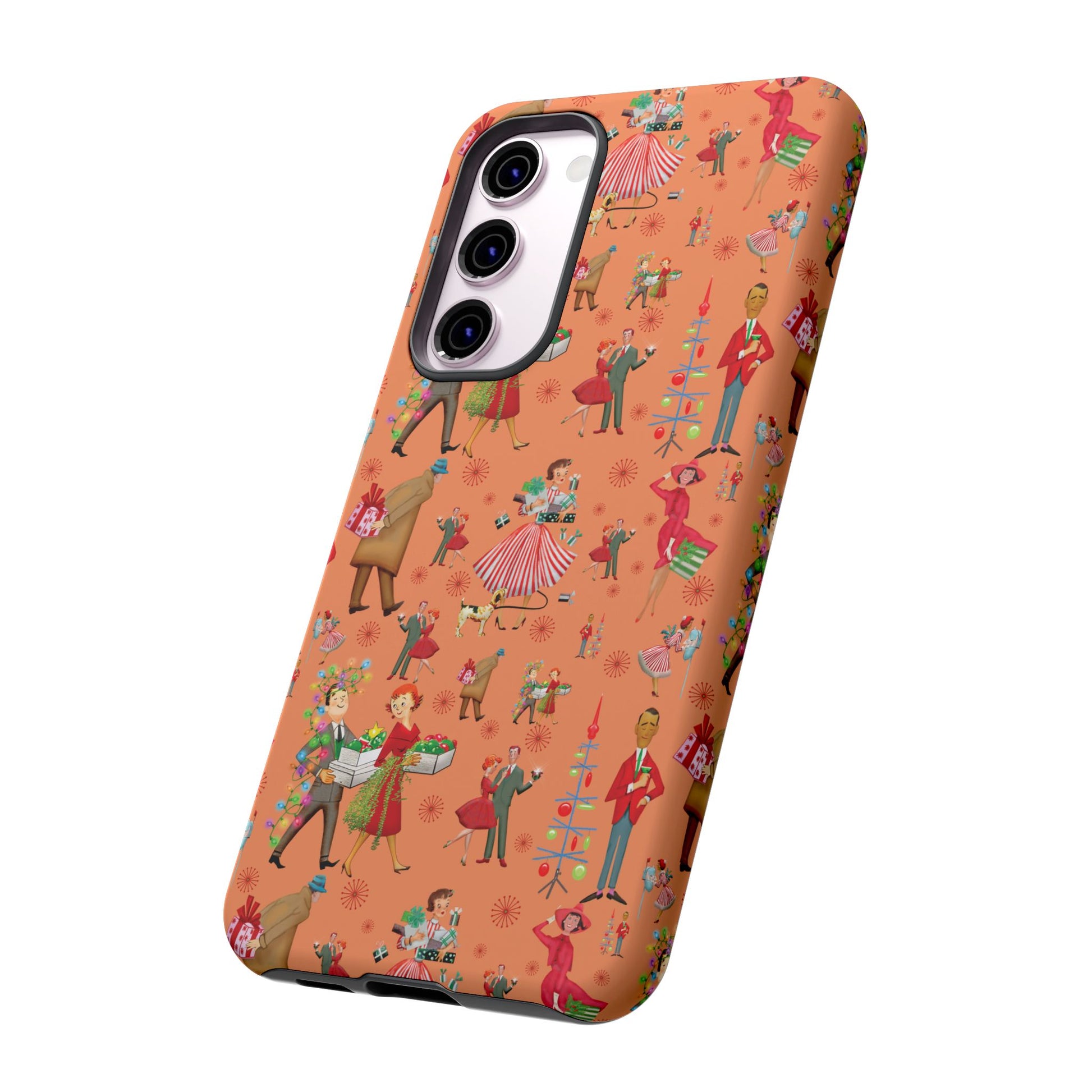 Retro Christmas 50s Phone Case Unique Holiday Protection for Your Device | Stylish & Durable Cover Gift for Her Phone 17, 16, 15, Samsung iPhone Accessory Gift for Her