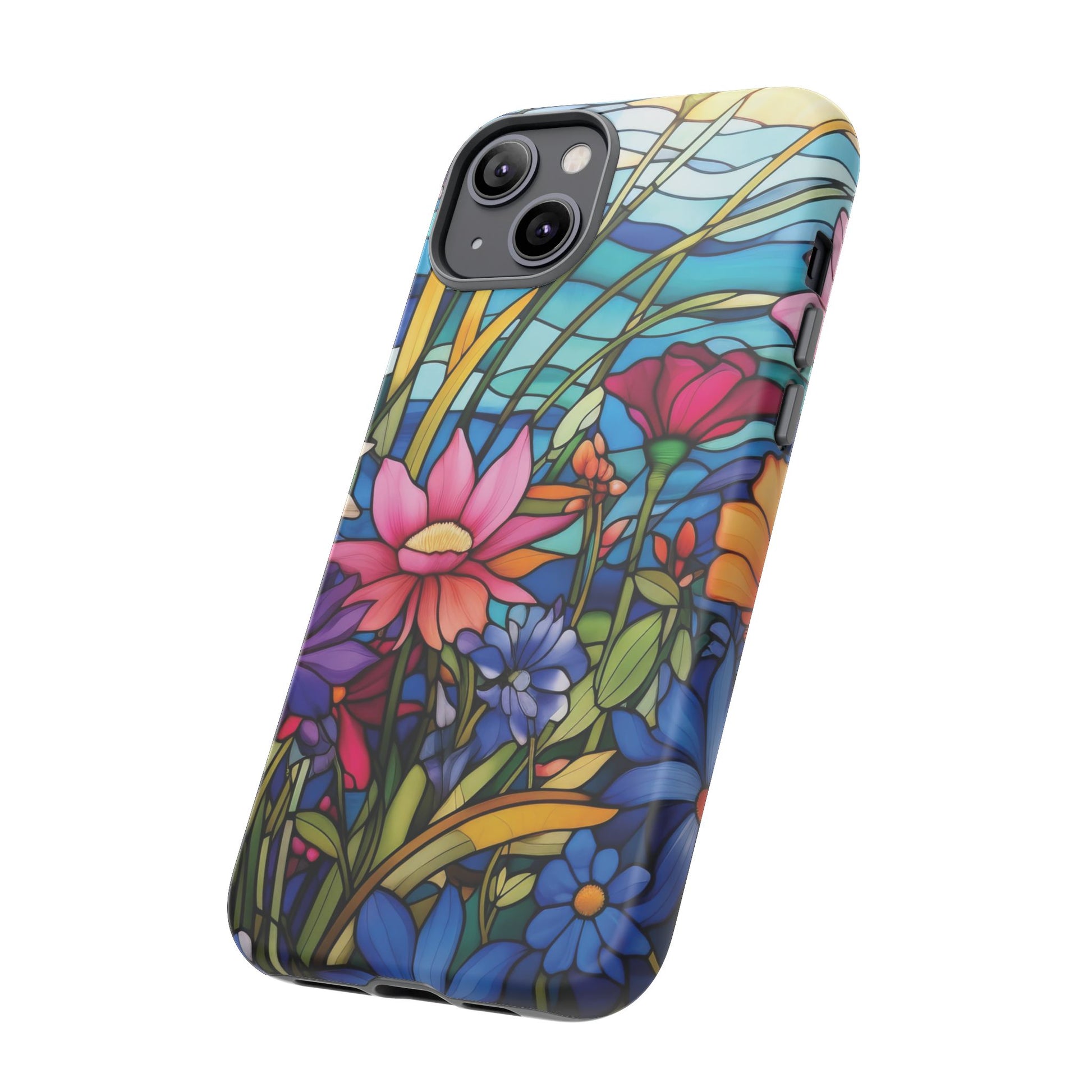 Wildflowers Stain Glass Illusion Phone Case Unique Holiday Protection for Your Device | Stylish & Durable Cover Gift for Her Phone 15, Samsung iPhone Samsung Accessory Gift for Her