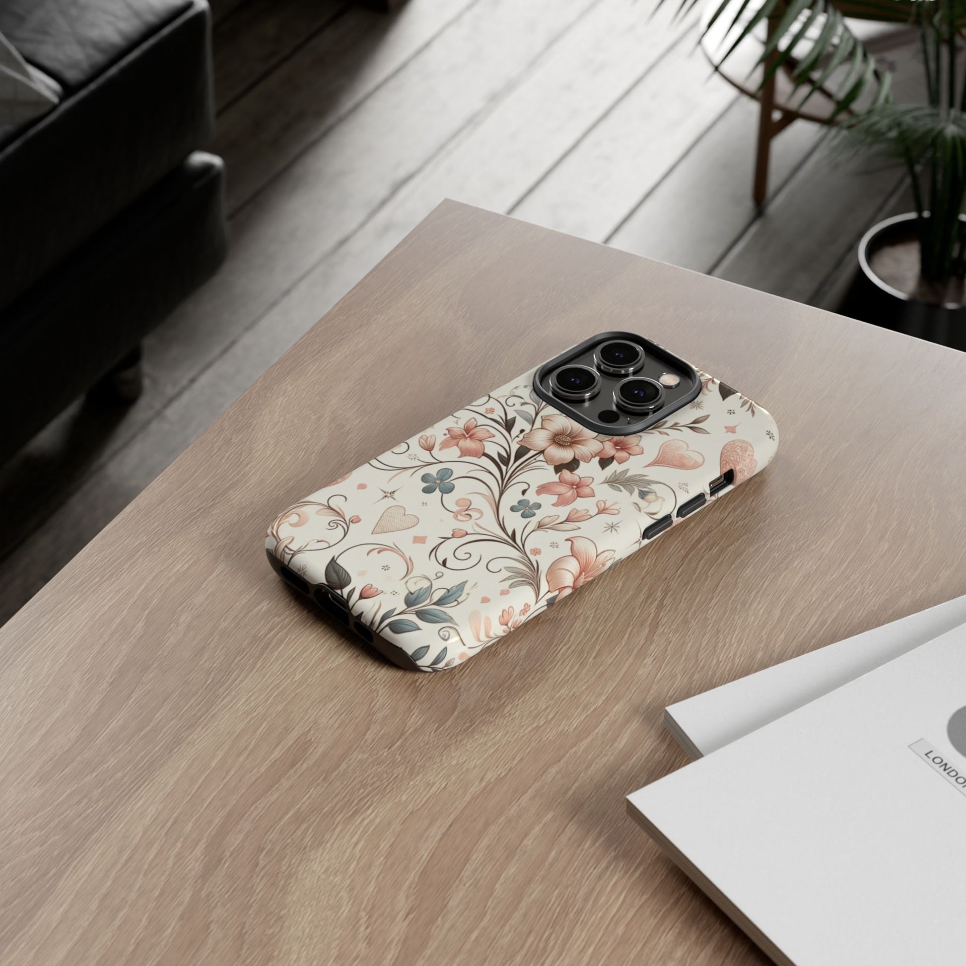 Floral Design Luxury Phone Tough Case Floral Elegant Durable Stylish for Modern Devices iPhone 17, 16 15, Samsung iPhone Samsung Accessory Gift for Her