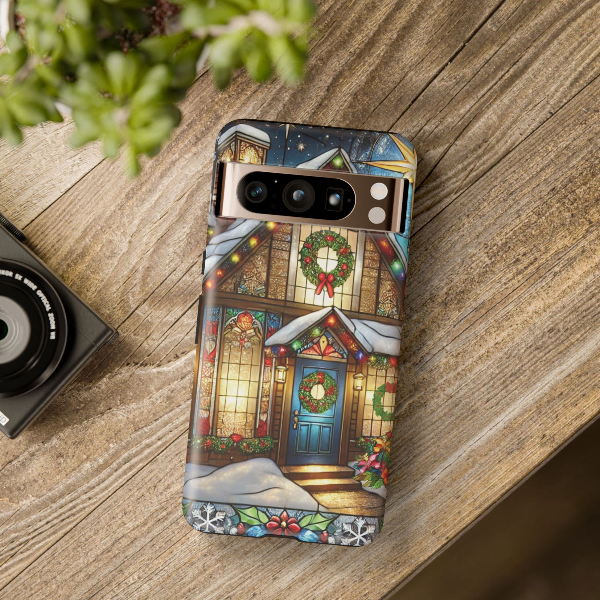 Stain Glass Christmas Phone Case Unique Holiday Protection for Your Device | Stylish & Durable Cover Gift for Her Phone 15, Samsung iPhone Samsung Accessory Gift for Her - MRSBYVALLE