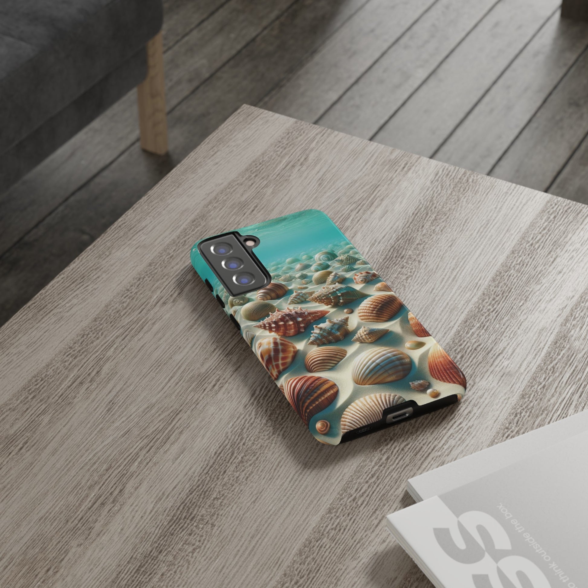 Plush Ocean Bliss Turquoise Seashell Ocean Beach View Protective Phone Case Gift for Her Phone 15, Samsung iPhone Samsung Gift for Her Case iPhone 15, Samsung iPhone Samsung Accessory Gift for Her.