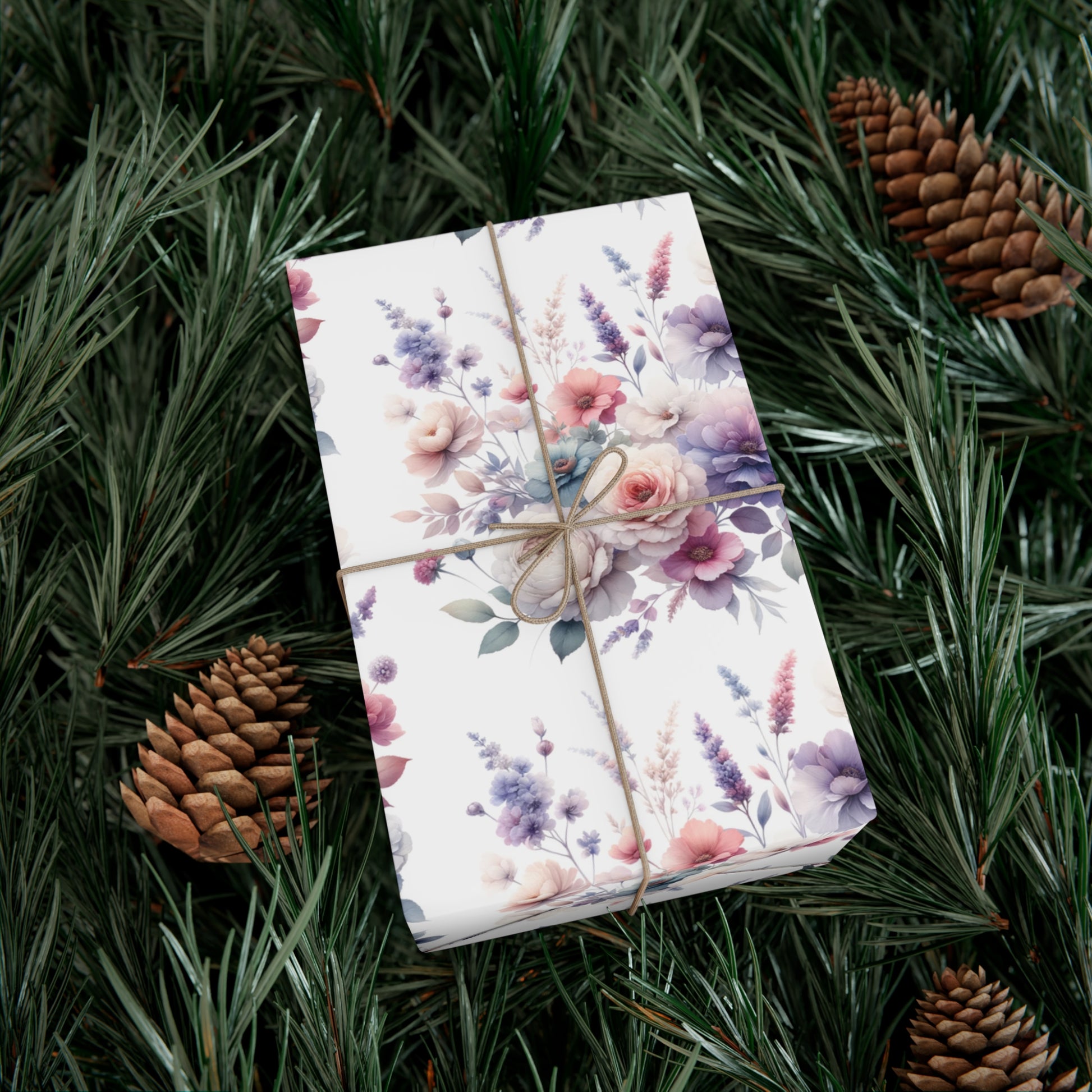 Pastel Wildflowers Gift Wrap It's Perfect for Weddings, Bridal & Baby Showers Eco-Friendly, Vibrant Design in Matte/Satin, All Occasion.