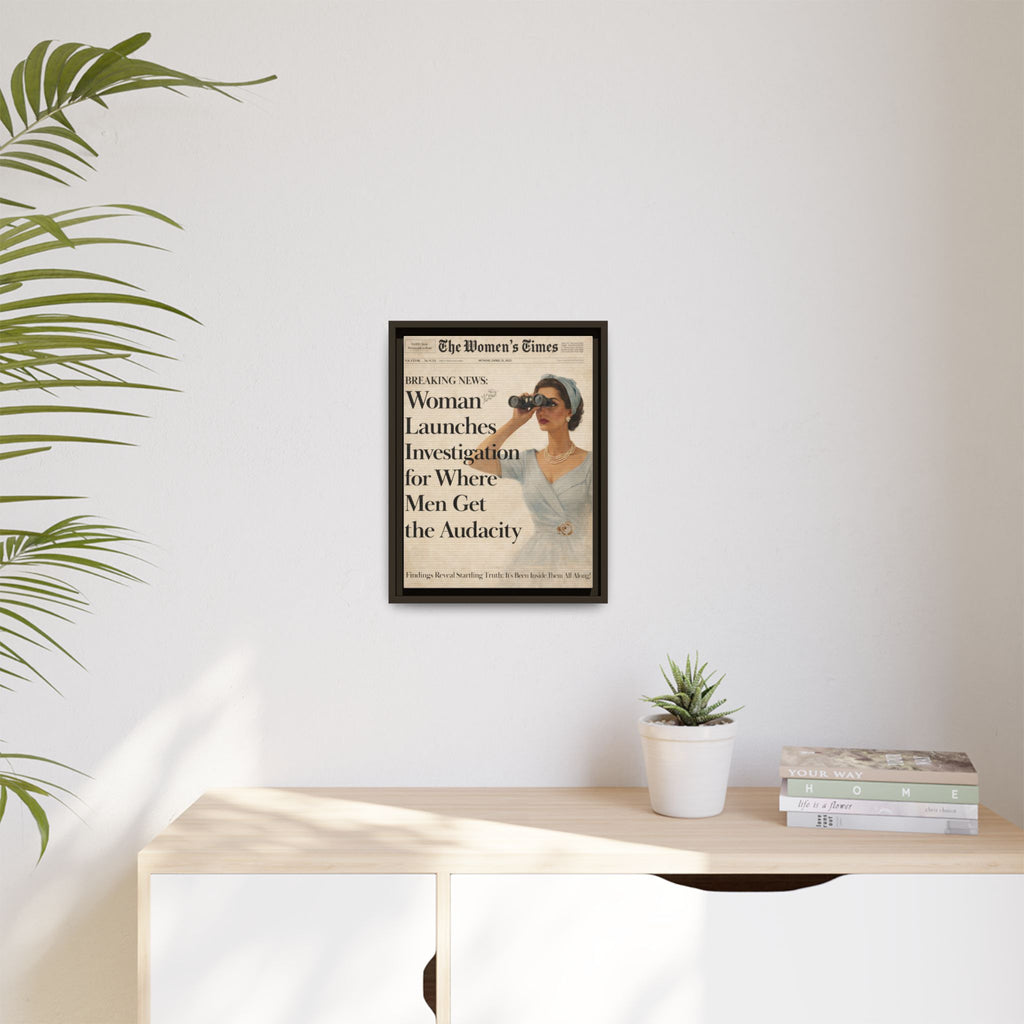 Vintage Funny Women's Retro Art Matte Canvas Framed — Retro Inspirational Wall Art
