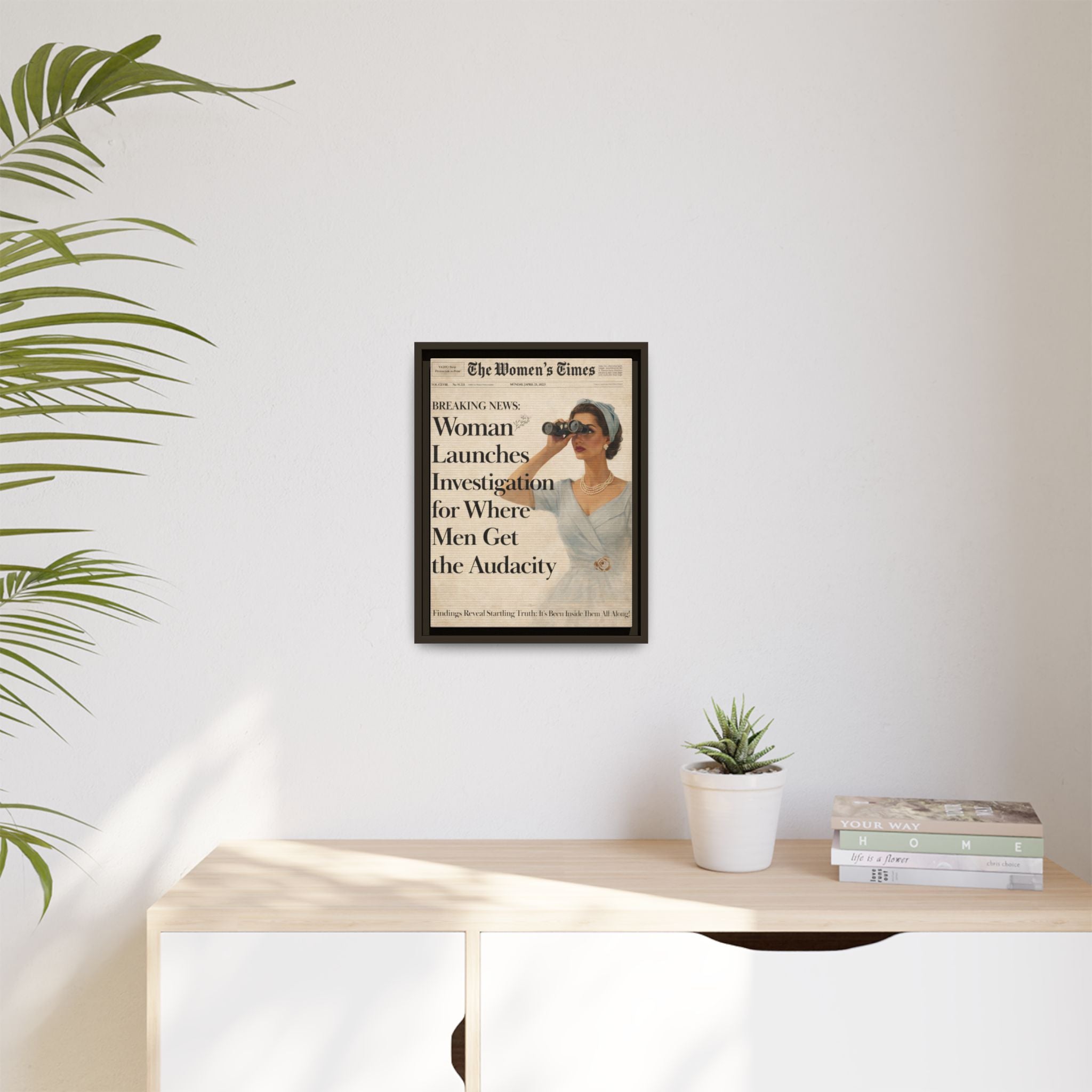 Vintage Funny Women's Retro Art Matte Canvas Framed — Retro Inspirational Wall Art