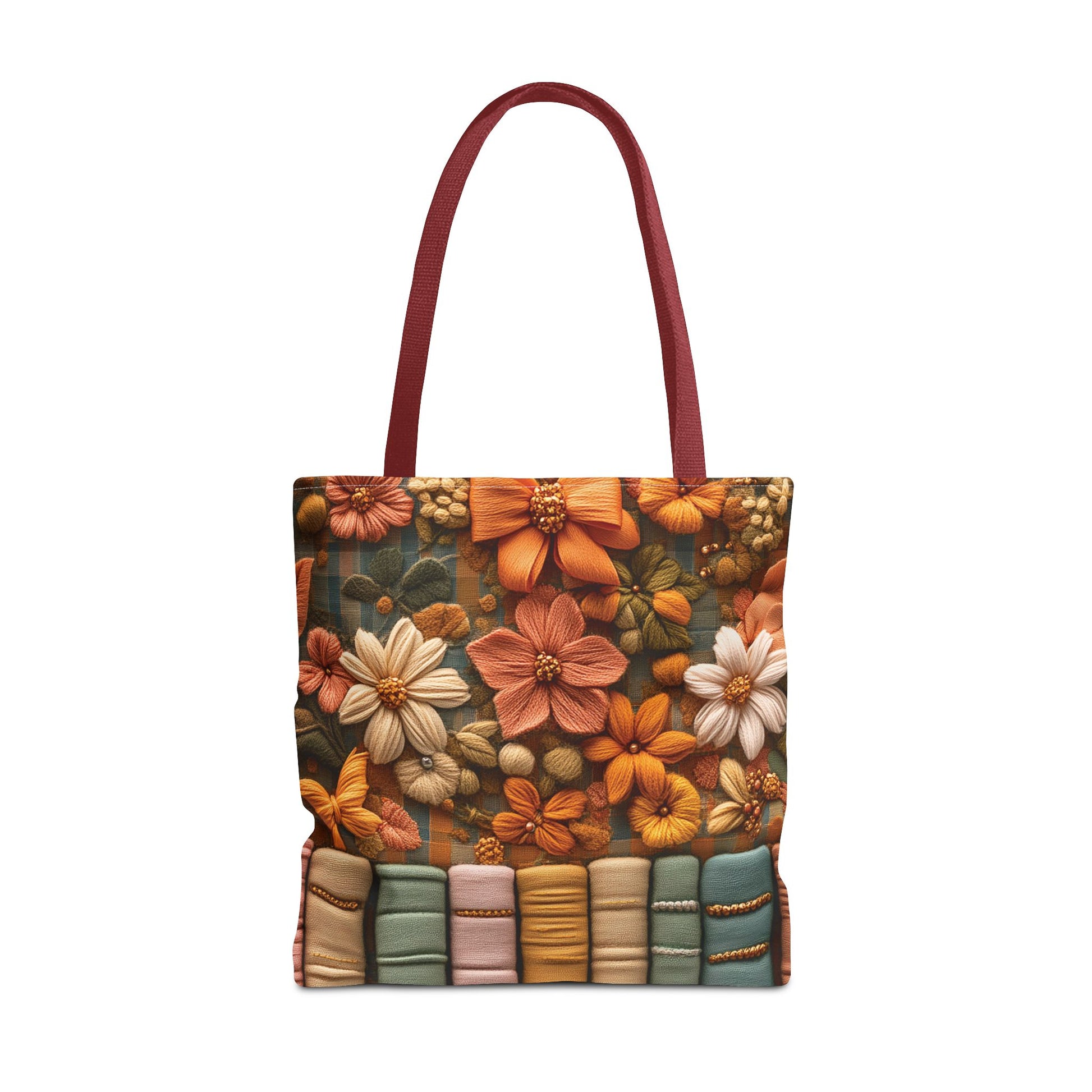 Boho Floral 3D Illusion Tote with Books Design Stylish and Functional Bag for Everyday Use Durable, Reusable, and Perfect for Book Lovers and Boho Enthusiasts Season - MRSBYVALLE