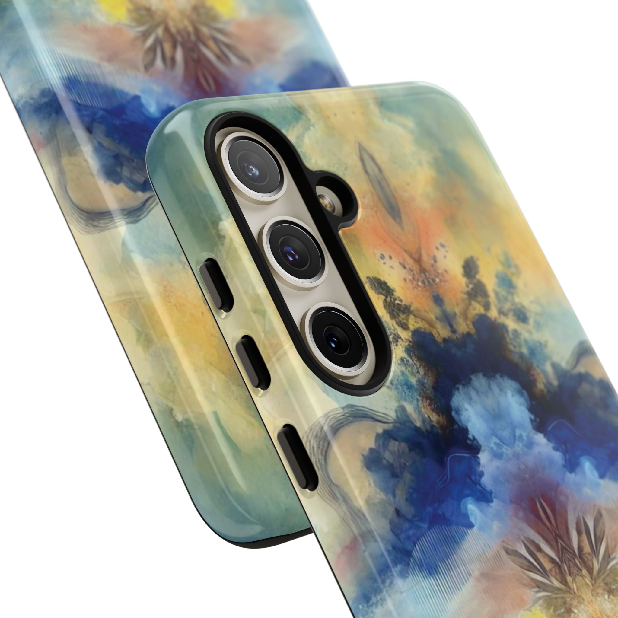 Coque de téléphone abstraite aquarelle moderne compatible avec iPhone, Samsung et plus – Protection élégante et durable avec un design artistique éclatant, cadeau parfait pour elle