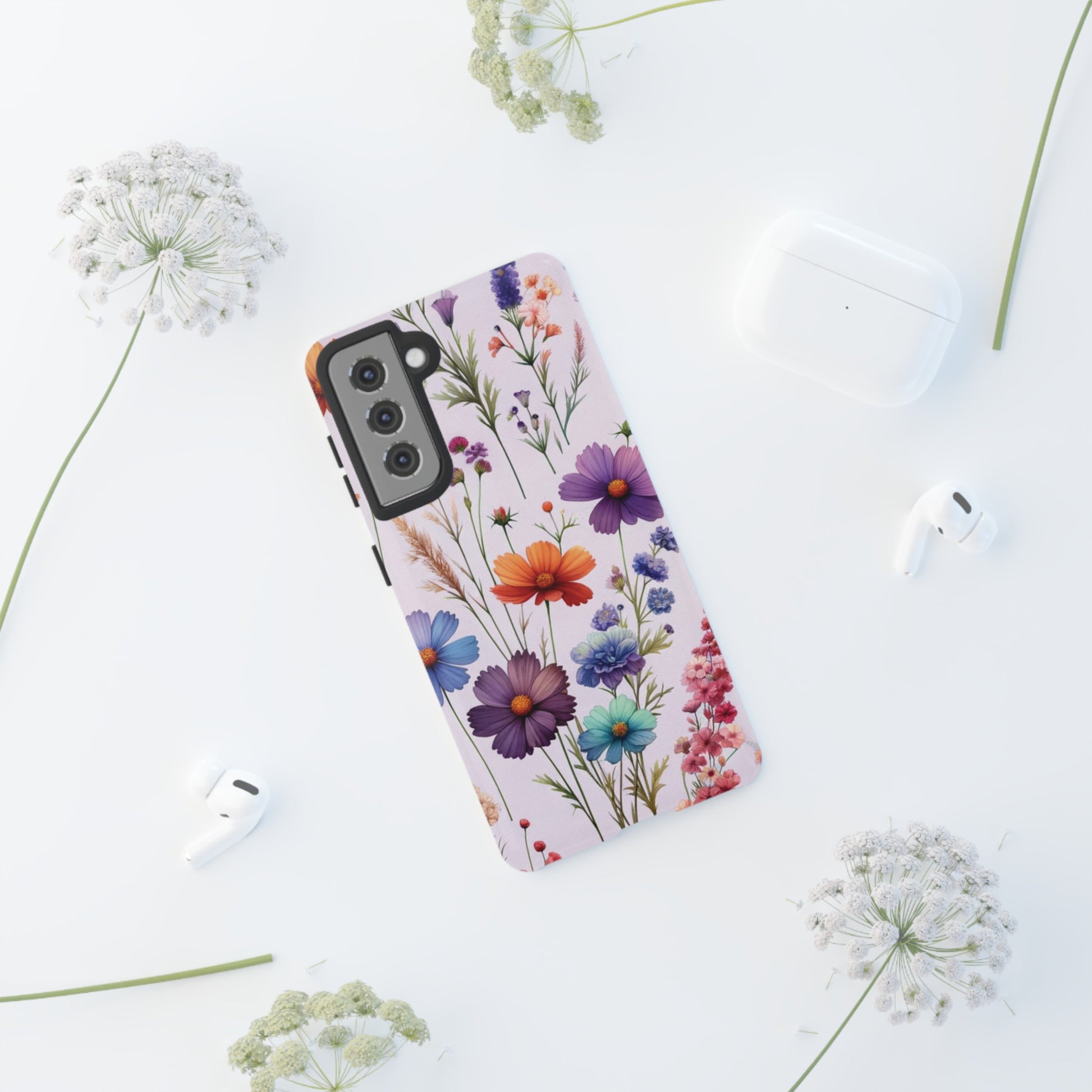 Lavender Wildflowers Protective Phone Case Gift for Her Phone 15, Samsung iPhone Samsung Gift for Her Case iPhone 15, Samsung iPhone Samsung Accessory Gift for Her.