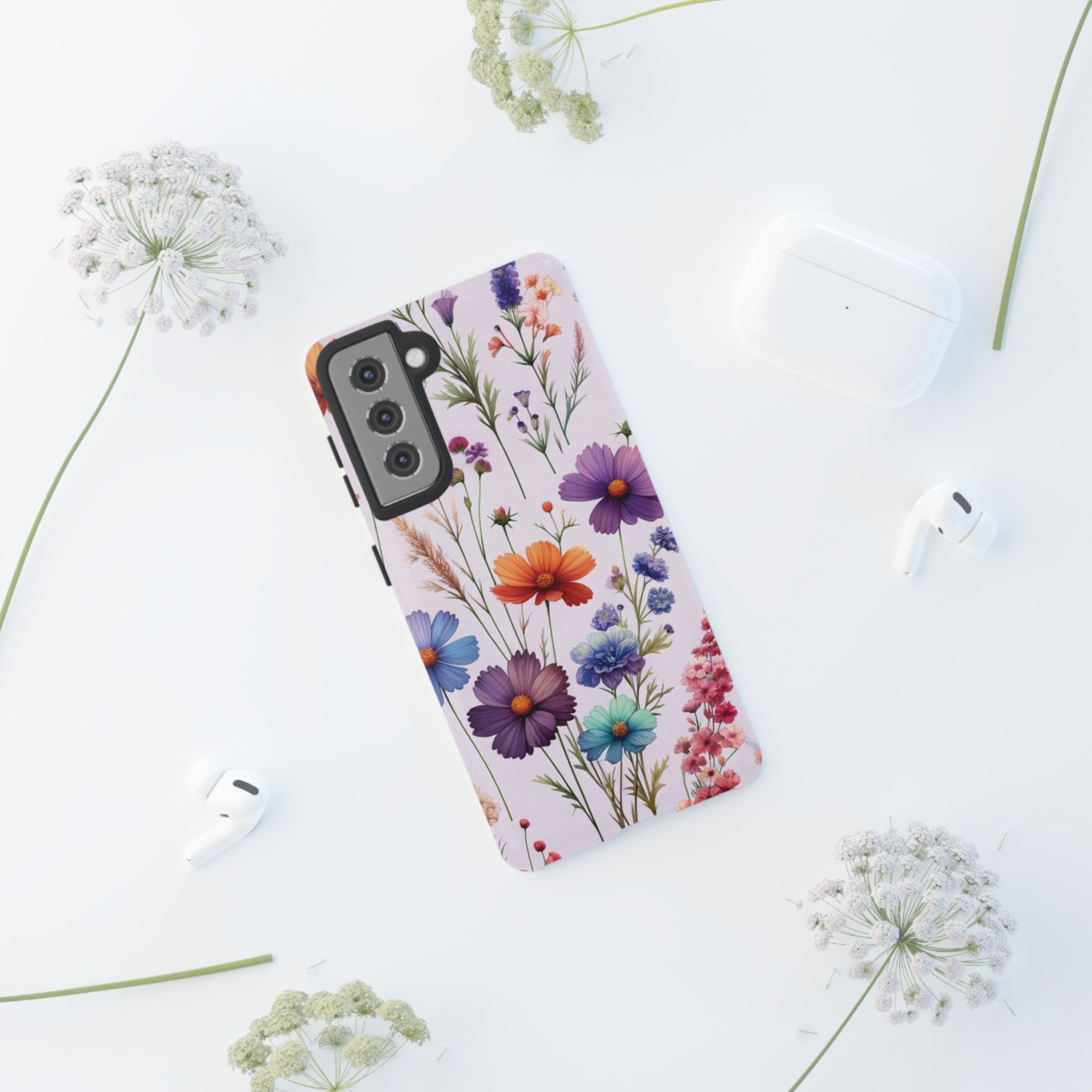 Lavender Wildflowers Protective Phone Case Gift for Her Phone 15, Samsung iPhone Samsung Gift for Her Case iPhone 15, Samsung iPhone Samsung Accessory Gift for Her.