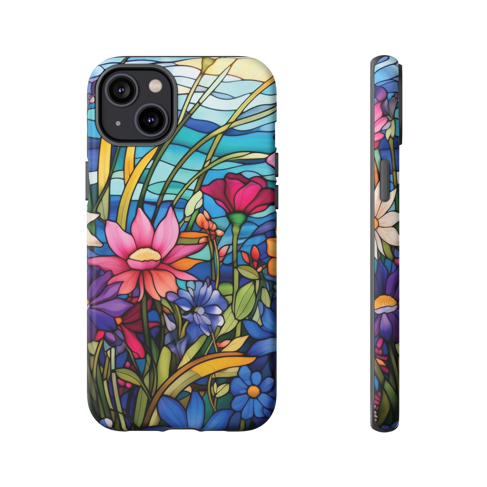 Wildflowers Stain Glass Illusion Phone Case Unique Holiday Protection for Your Device | Stylish & Durable Cover Gift for Her Phone 15, Samsung iPhone Samsung Accessory Gift for Her