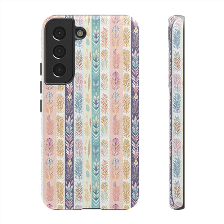 Boho Pastel Feathers Modern Watercolor Abstract Phone Case Compatible with iPhone, Samsung & More - Stylish, Durable Protection with Vibrant Artistic Design Perfect Gift for Her