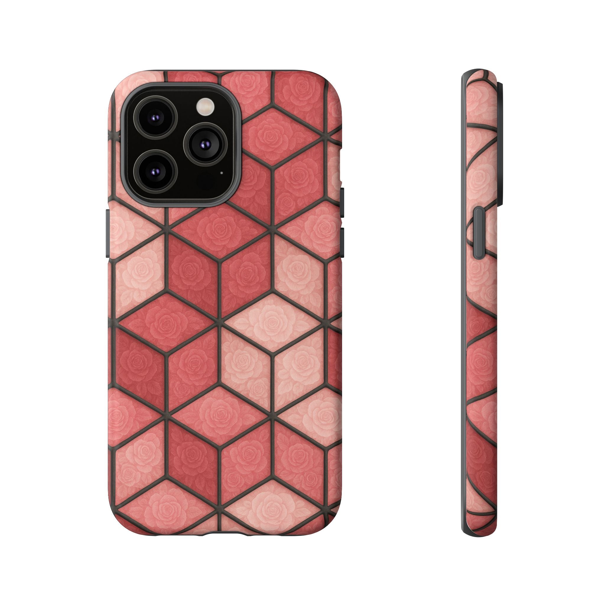 Geometric Stained Glass Illusion Phone Case Colorful Abstract Art, Aesthetic Protective Cover for iPhone, Samsung & Google, Unique Gift Idea Mom