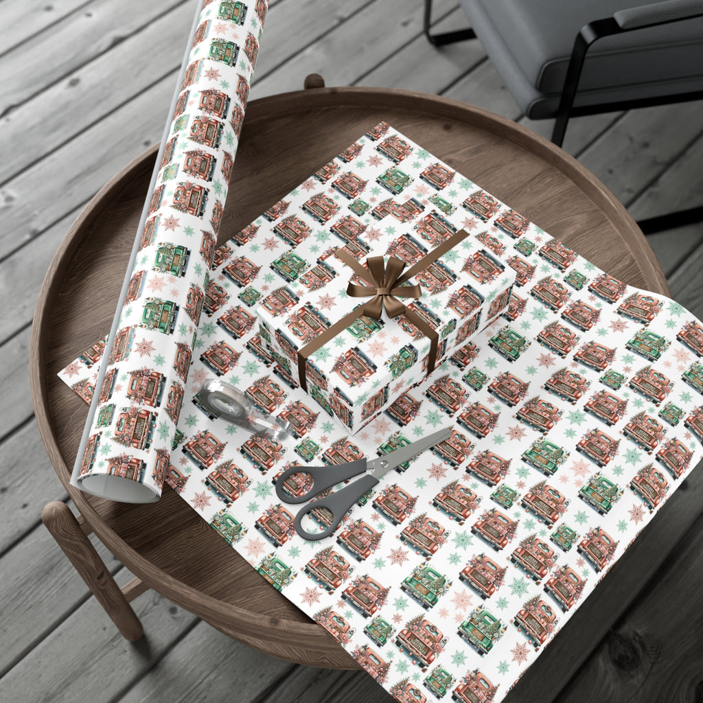 Charming Pink & Mint Green Christmas Pickup Gift Wrap Paper – Festive and Unique Holiday Wrapping, Perfect for Adding a Playful Touch to Your Gifts - MRSBYVALLE