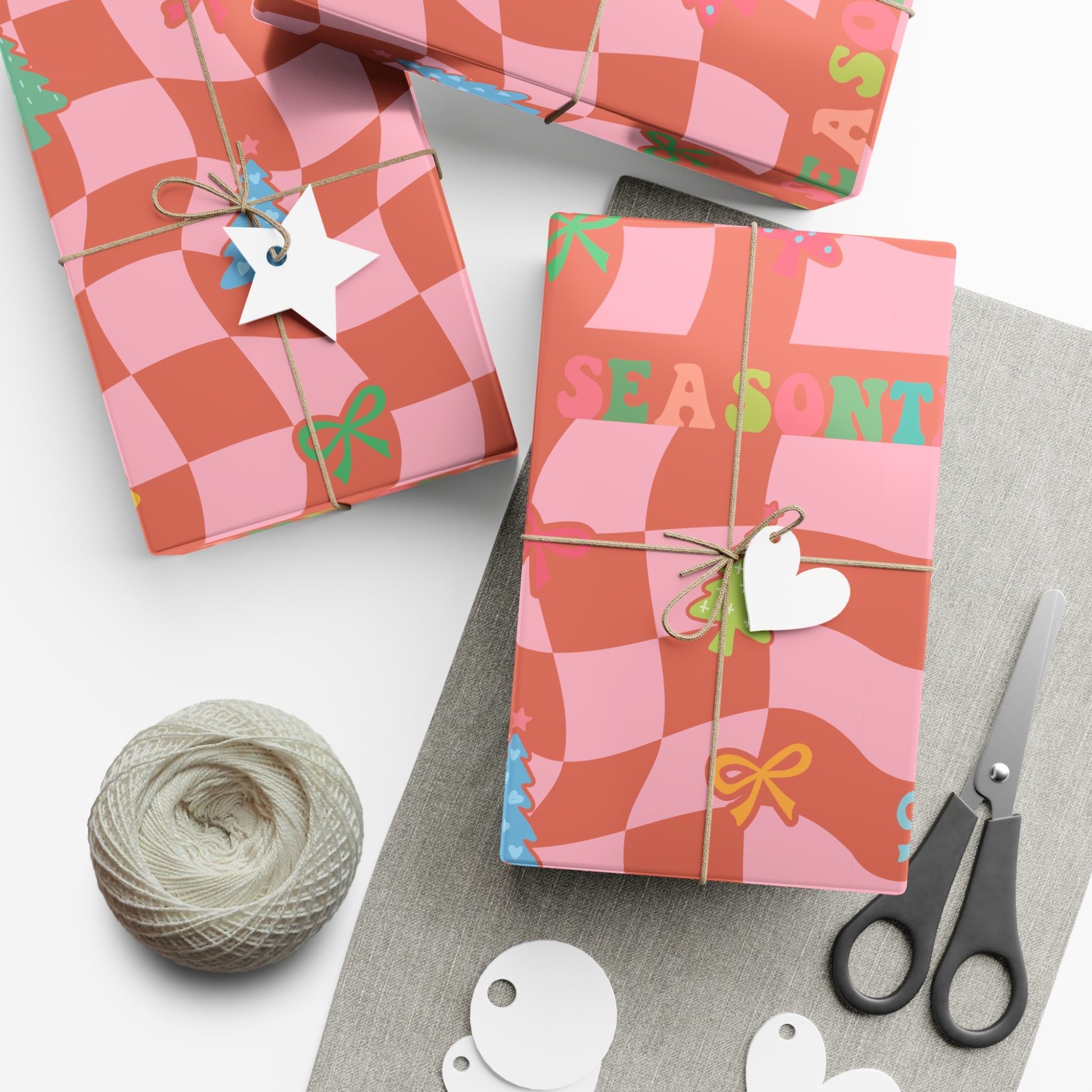 Retro Boho Wrapping Paper Festive Holiday Gift Wrap with Perfect for Christmas Presents, Crafting, Holiday Decor Premium Quality Perfect for Gift - MRSBYVALLE