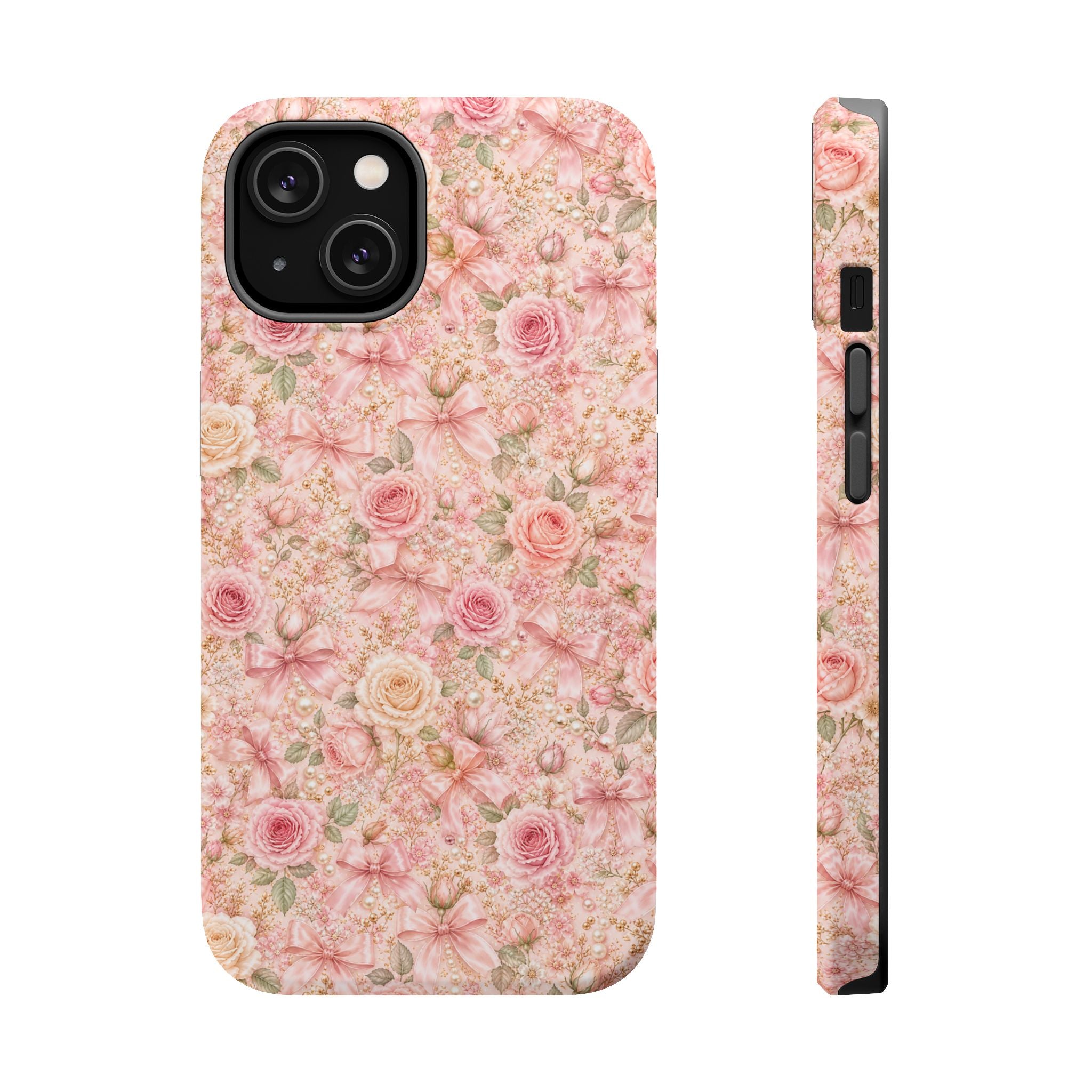 Floral Rose Pattern Magnetic Impact-Resistant Phone Case iPhone and Samsung