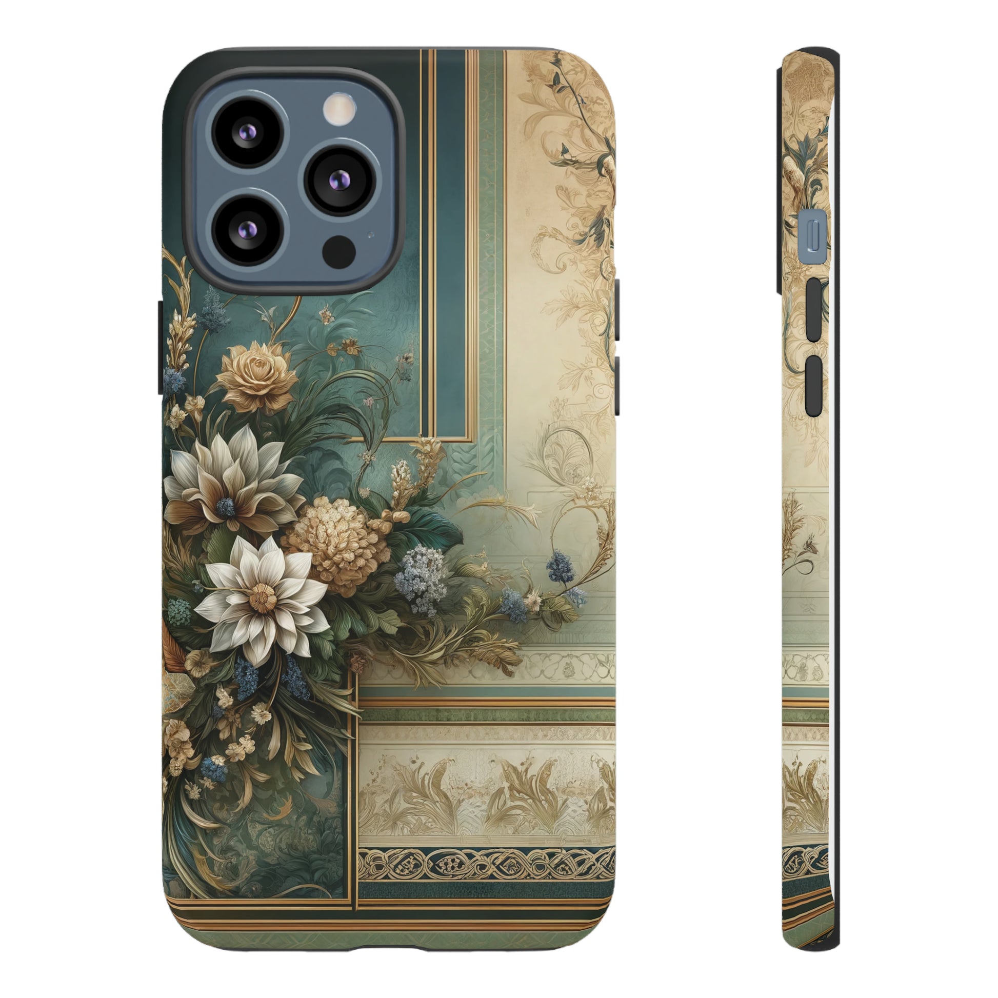 Victorian Floral Boho Luxury Phone Tough Case Floral Elegant Durable Stylish for Modern Devices iPhone 15, Samsung iPhone Samsung Accessory Gift for Her.