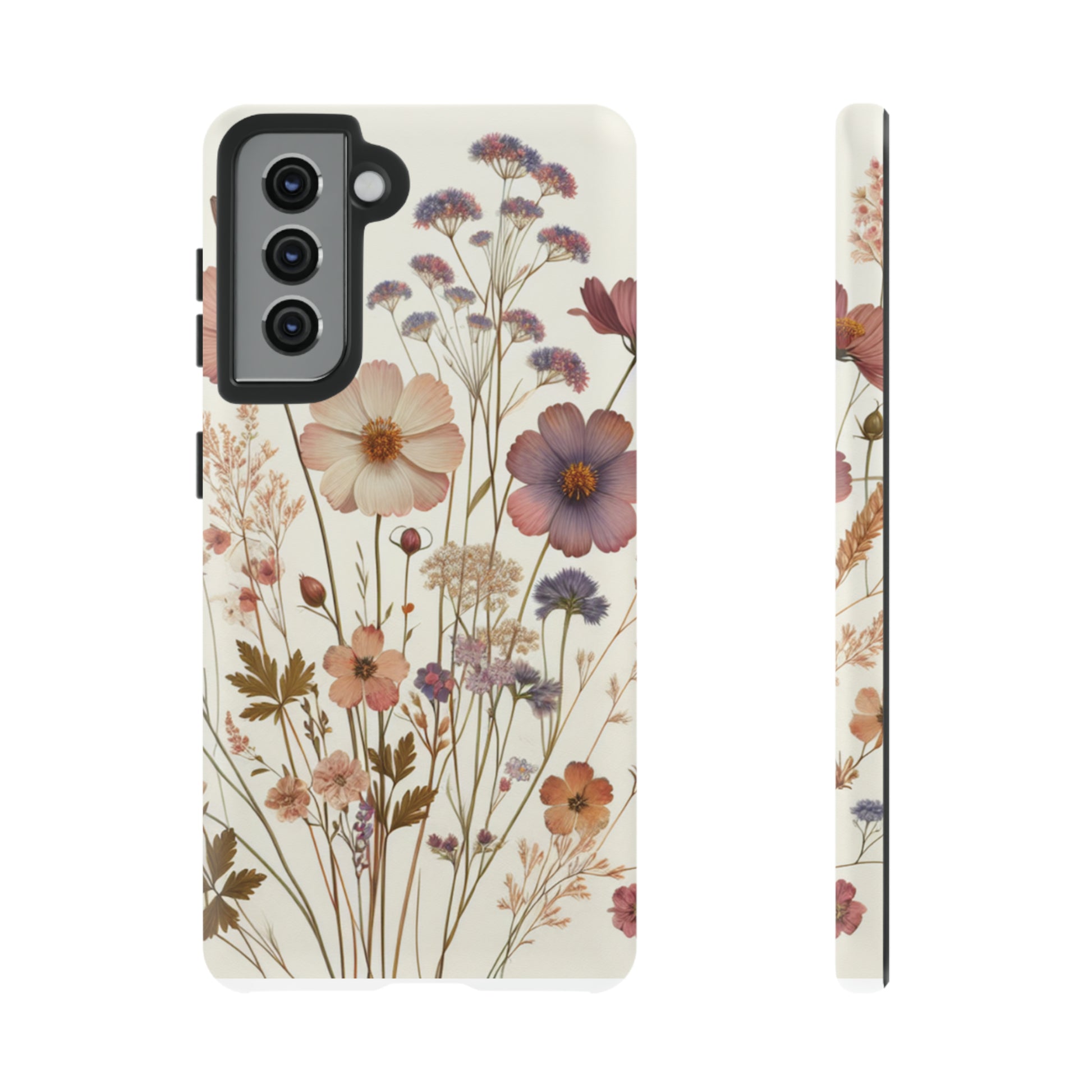 Wildflower Boho Luxury Phone Tough Case Floral Elegant Durable Stylish for Modern Devices iPhone 15, Samsung iPhone Samsung Accessory Gift for Her.