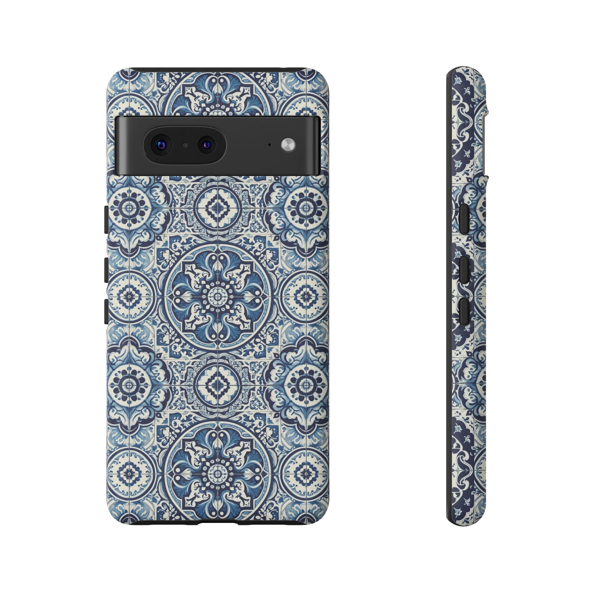 Azulejo Tile Phone Case Elegant Mediterranean Blue Porcelain Design iPhone 17, 16, 15, Samsung iPhone Samsung Accessory Gift for Her