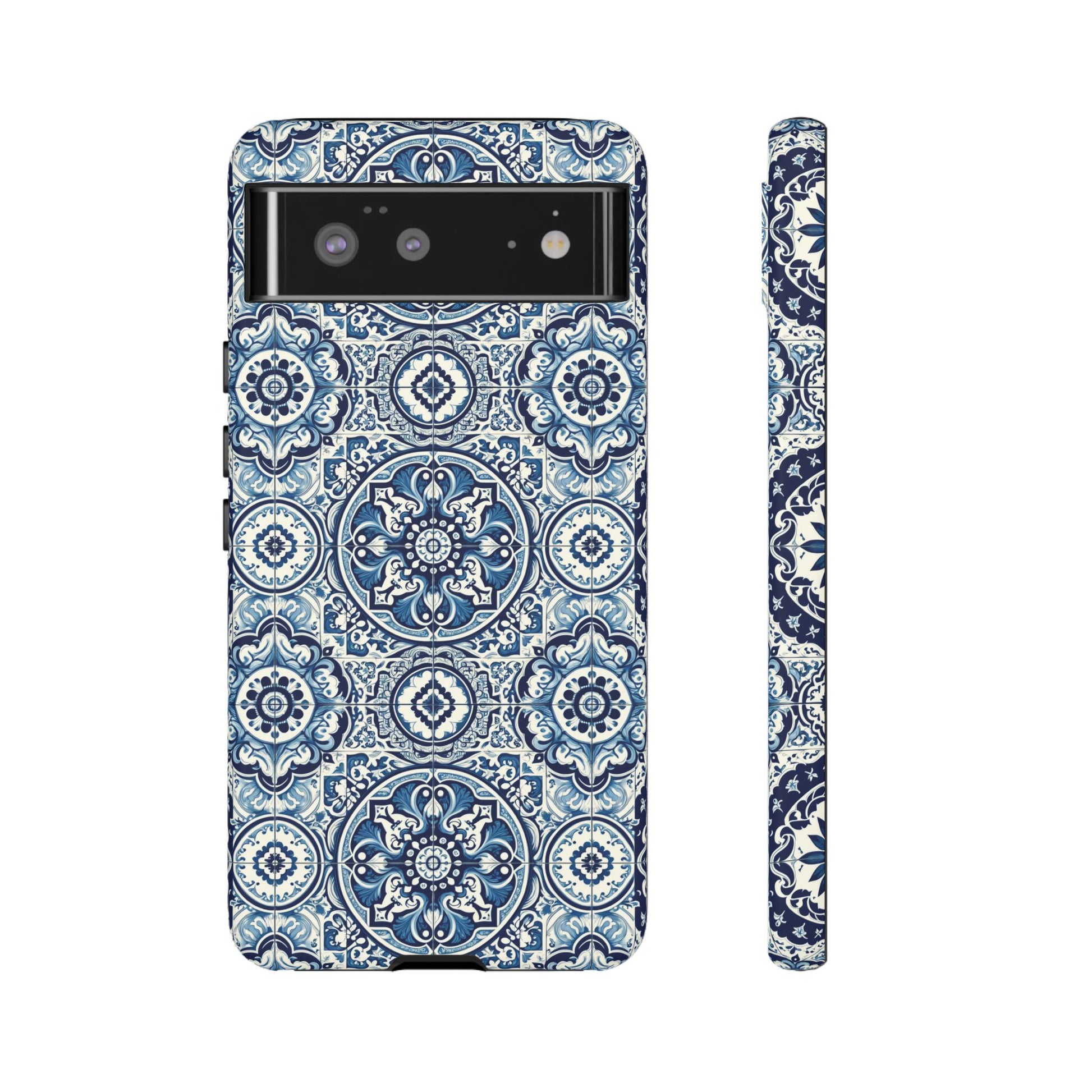 Azulejo Tile Phone Case Elegant Mediterranean Blue Porcelain Design iPhone 17, 16, 15, Samsung iPhone Samsung Accessory Gift for Her