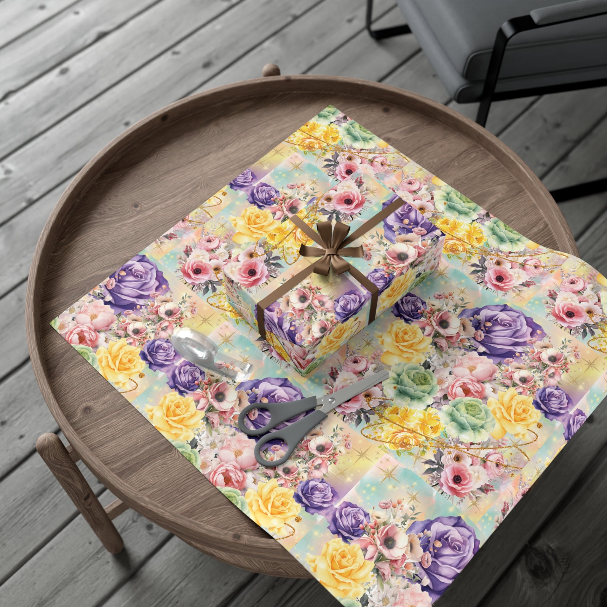 Pastel Floral Wrapping Paper | Vibrant Seasonal Blooms | Perfect for Birthdays, Special Occasions | Premium Quality Gifts Moms Weddings
