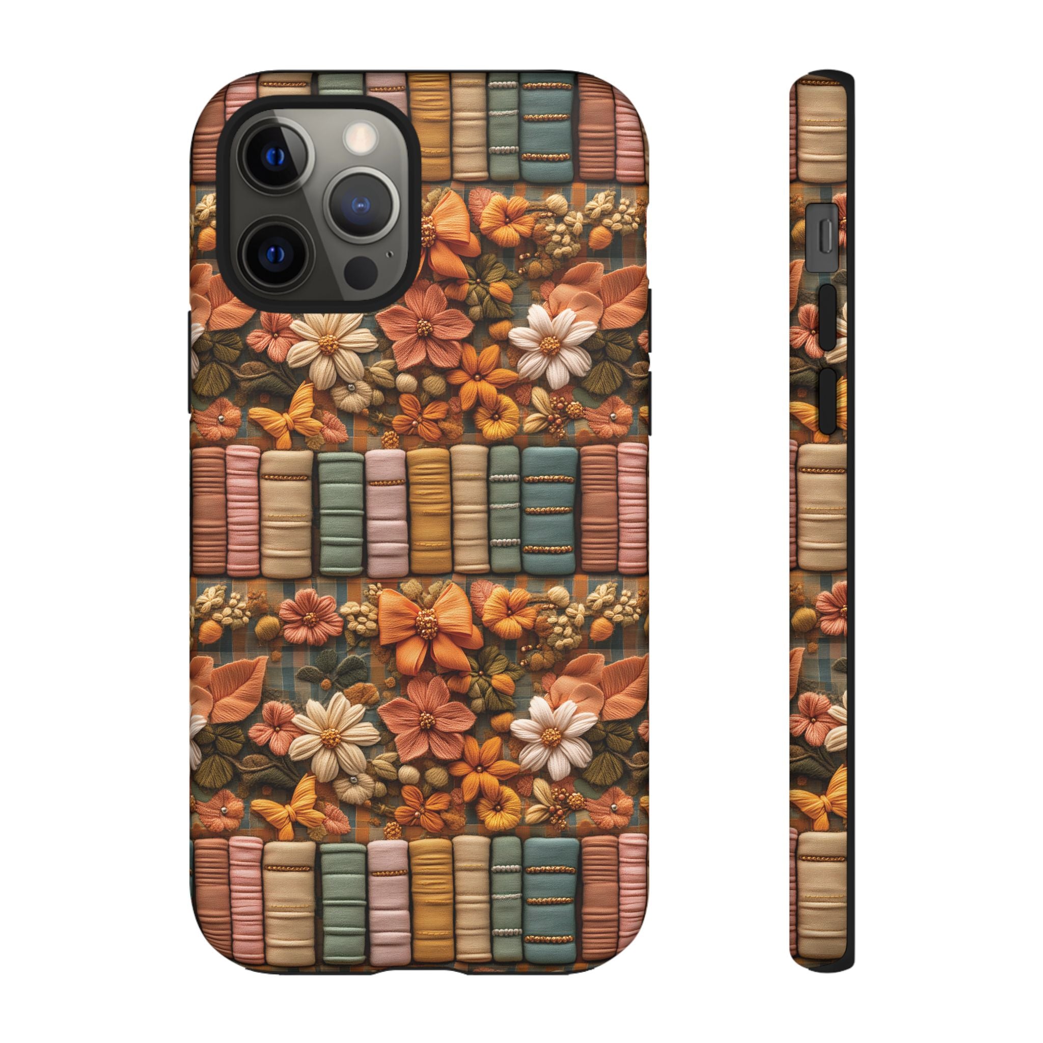 3D Illusion Boho Floral and Books Phone Case Gift for Her Phone 15, Samsung iPhone Samsung Gift for Her Case iPhone 15, Samsung iPhone Samsung Accessory Gift for Her