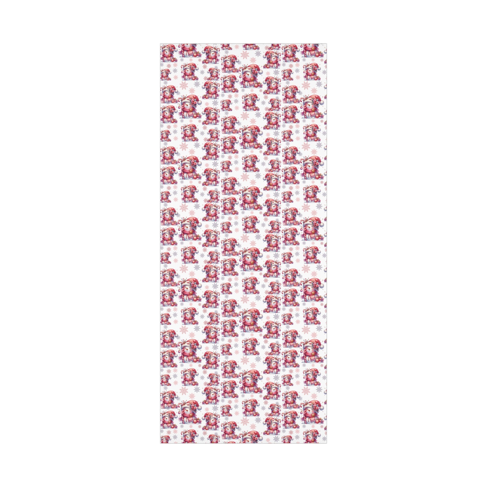 Enchanting Pink Christmas Wrapping Paper Whimsical Winter Wonderland with Pastel Trees, Snowflakes, and Festive Gifts Perfect for a Magical Holiday Season in Matte/Satin, All Occasion - MRSBYVALLE