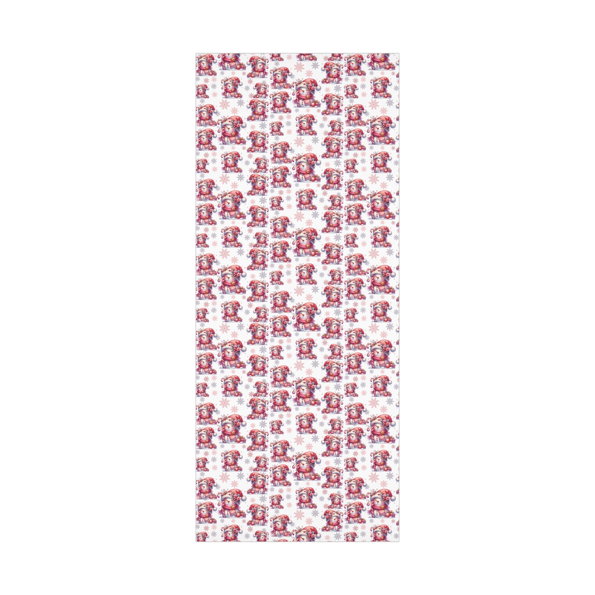 Enchanting Pink Christmas Wrapping Paper Whimsical Winter Wonderland with Pastel Trees, Snowflakes, and Festive Gifts Perfect for a Magical Holiday Season in Matte/Satin, All Occasion - MRSBYVALLE