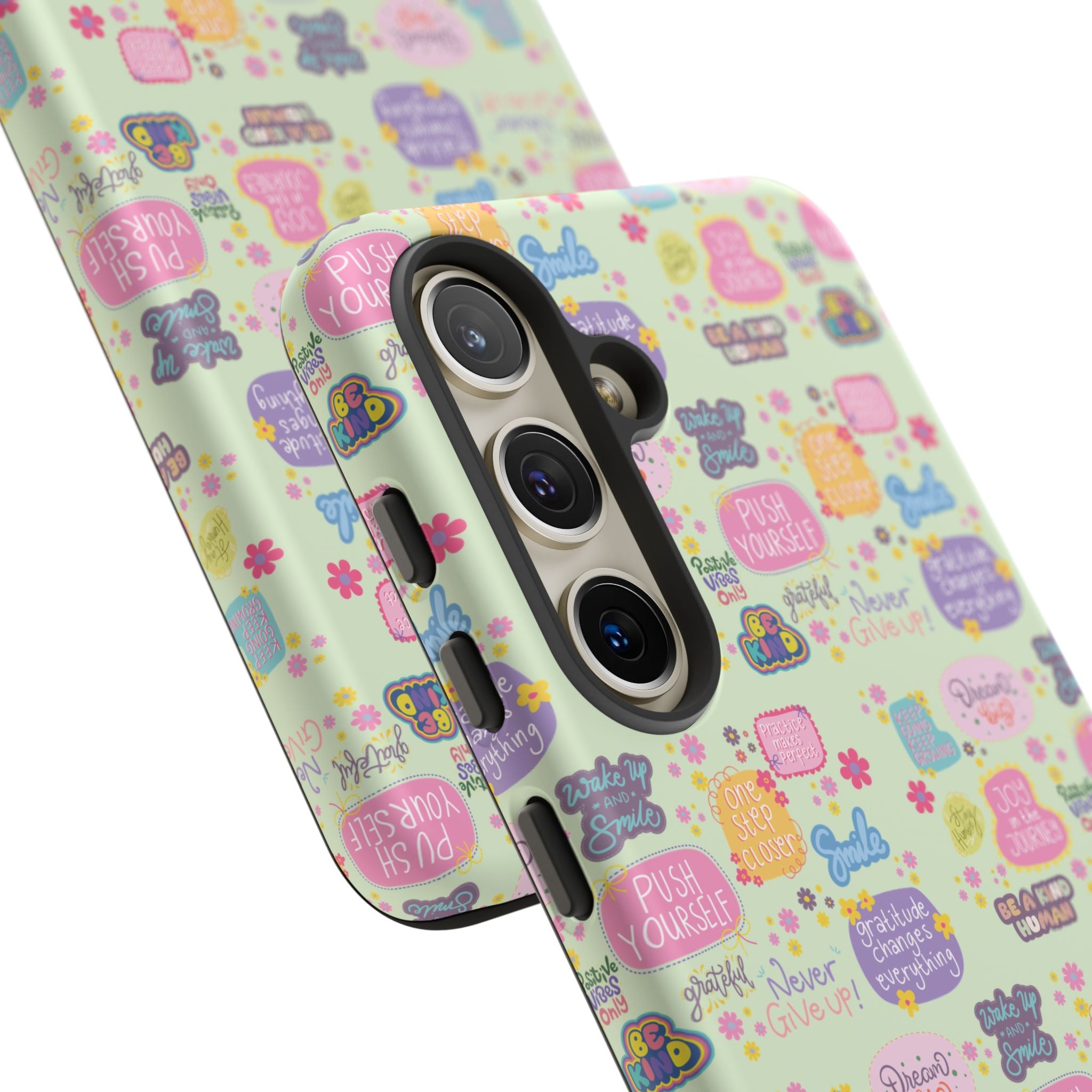 Good Vibes Only Protective Phone Case  Shockproof Slim Aesthetic Motivational Quote Cover, Positive Affirmation Gift for Mom, Teens & Besties | iPhone & Galaxy