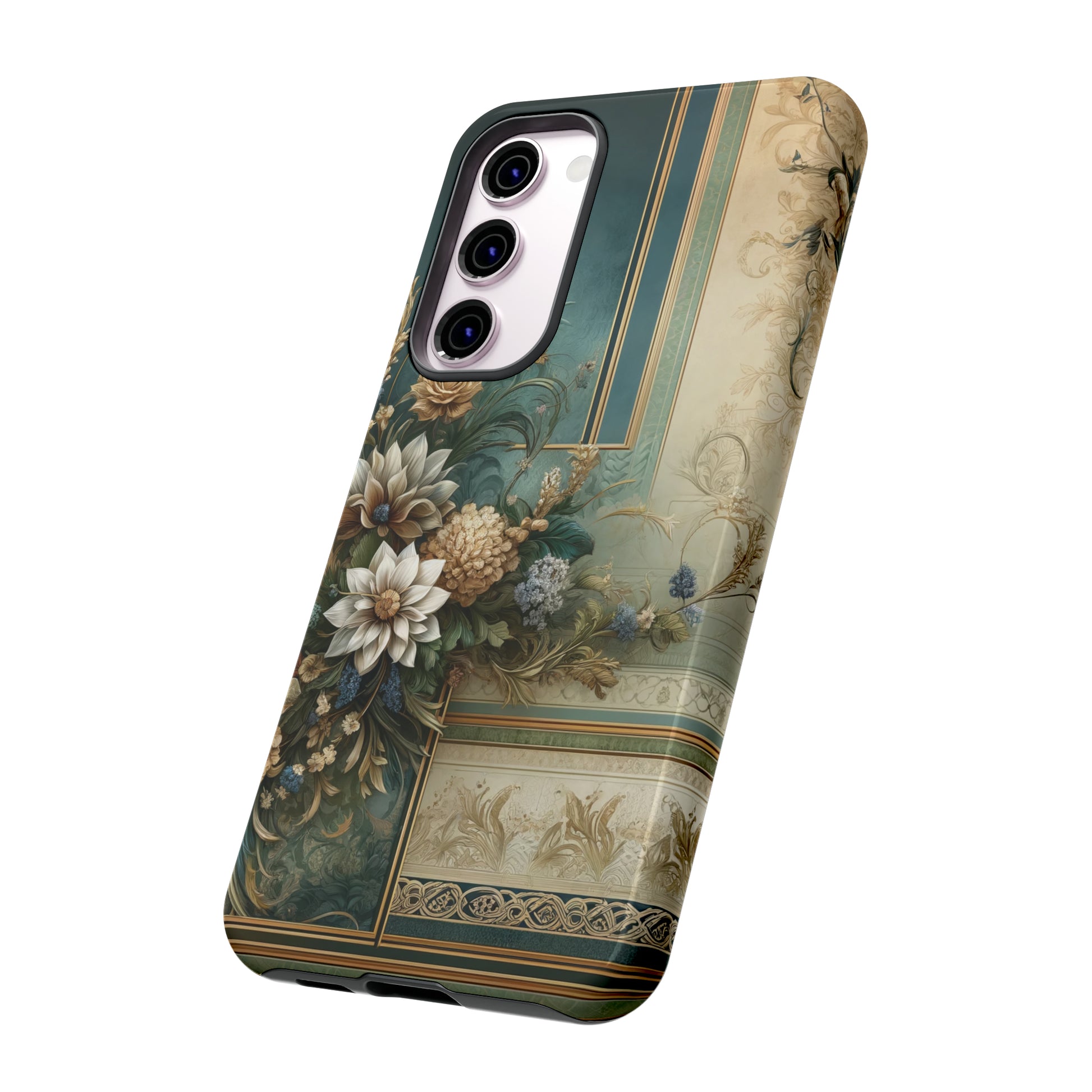 Victorian Floral Boho Luxury Phone Tough Case Floral Elegant Durable Stylish for Modern Devices iPhone 15, Samsung iPhone Samsung Accessory Gift for Her.