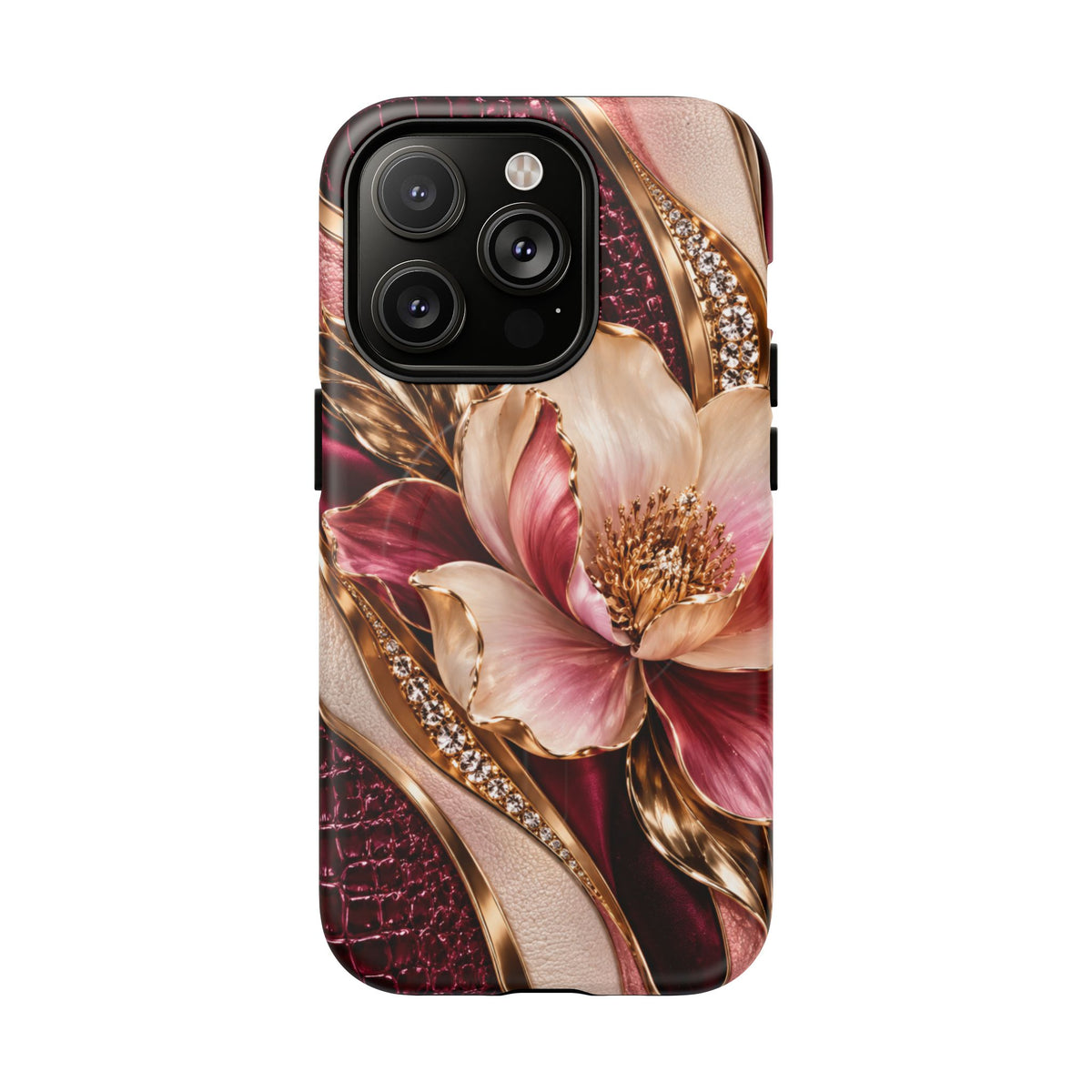 Magnetic Tough Phone Case — Vintage Rose Floral Armor