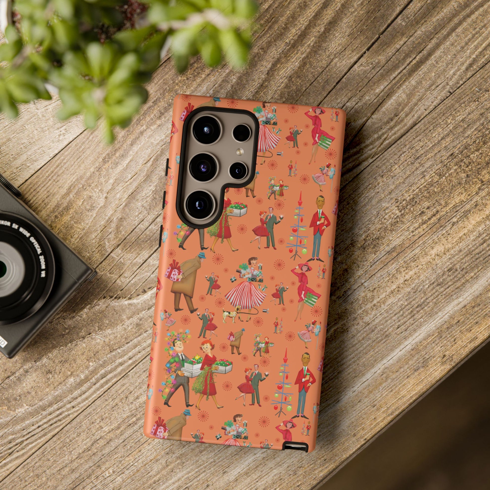 Retro Christmas 50s Phone Case Unique Holiday Protection for Your Device | Stylish & Durable Cover Gift for Her Phone 17, 16, 15, Samsung iPhone Accessory Gift for Her