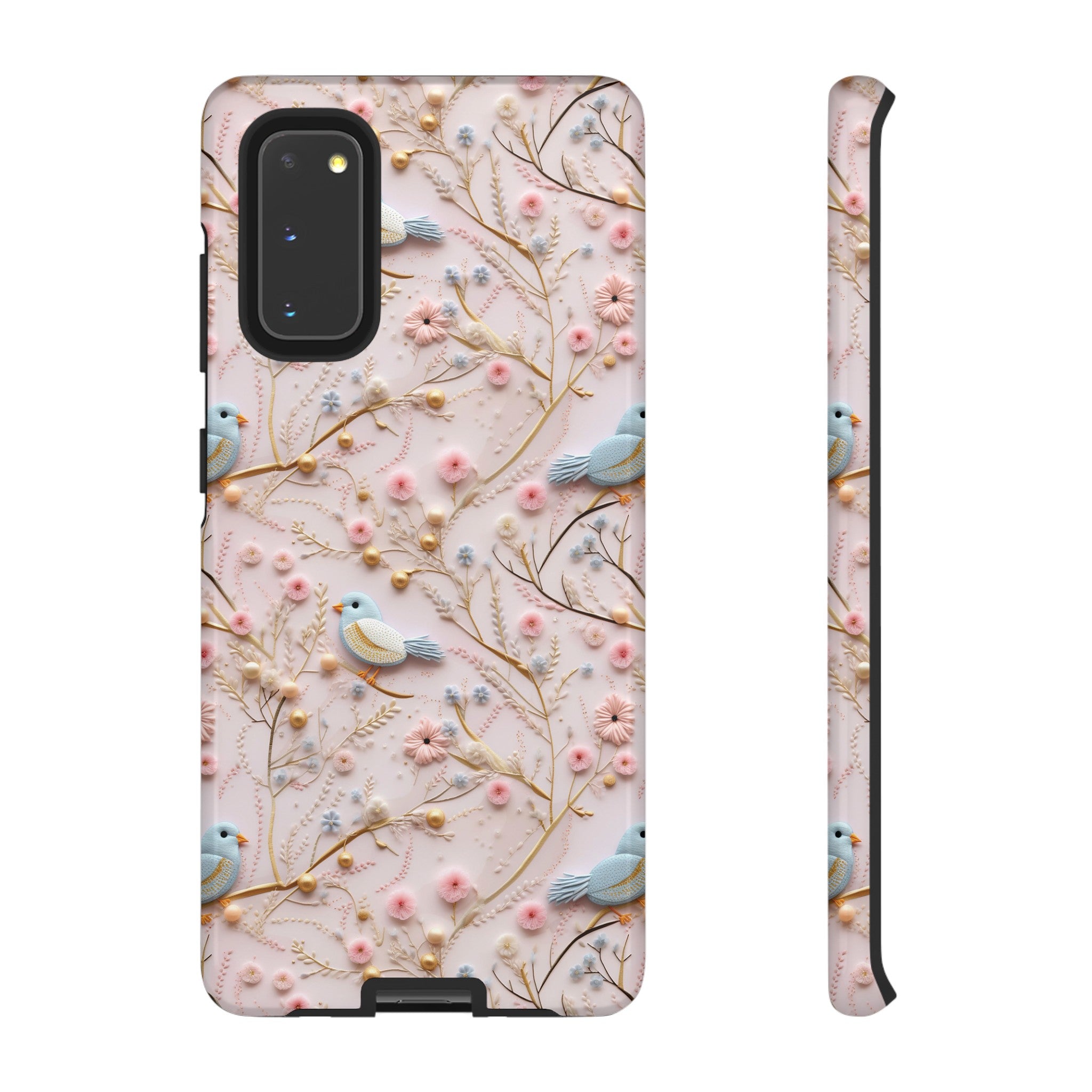 3D Birds Elegant Faux Flowers Phone Case Stylish & Durable for iPhone Samsung Gift iPhone 15, 14, 13 Samsung Pixel Gift for Mom Accessory Gift for Her