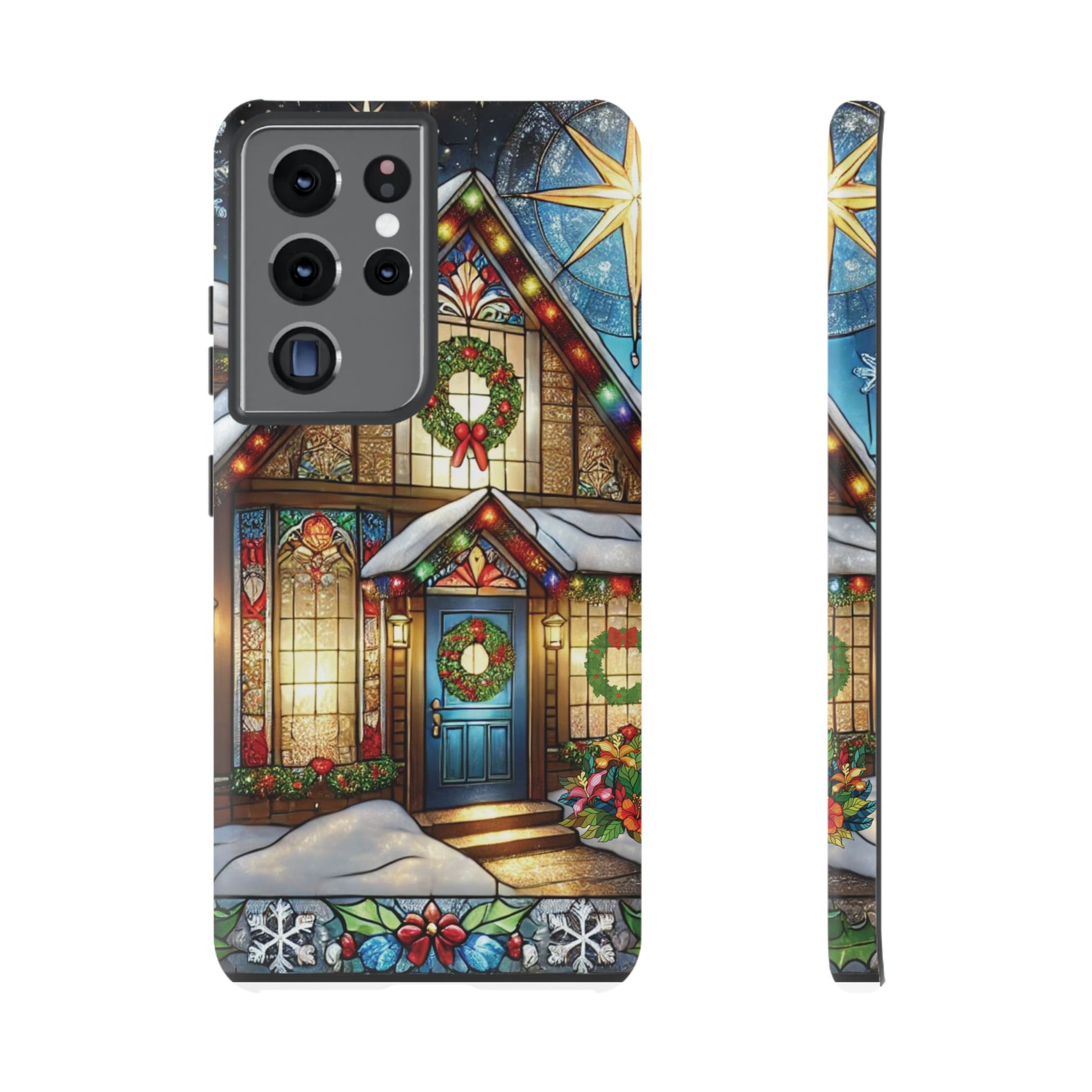 Stain Glass Christmas Phone Case Unique Holiday Protection for Your Device | Stylish & Durable Cover Gift for Her Phone 15, Samsung iPhone Samsung Accessory Gift for Her