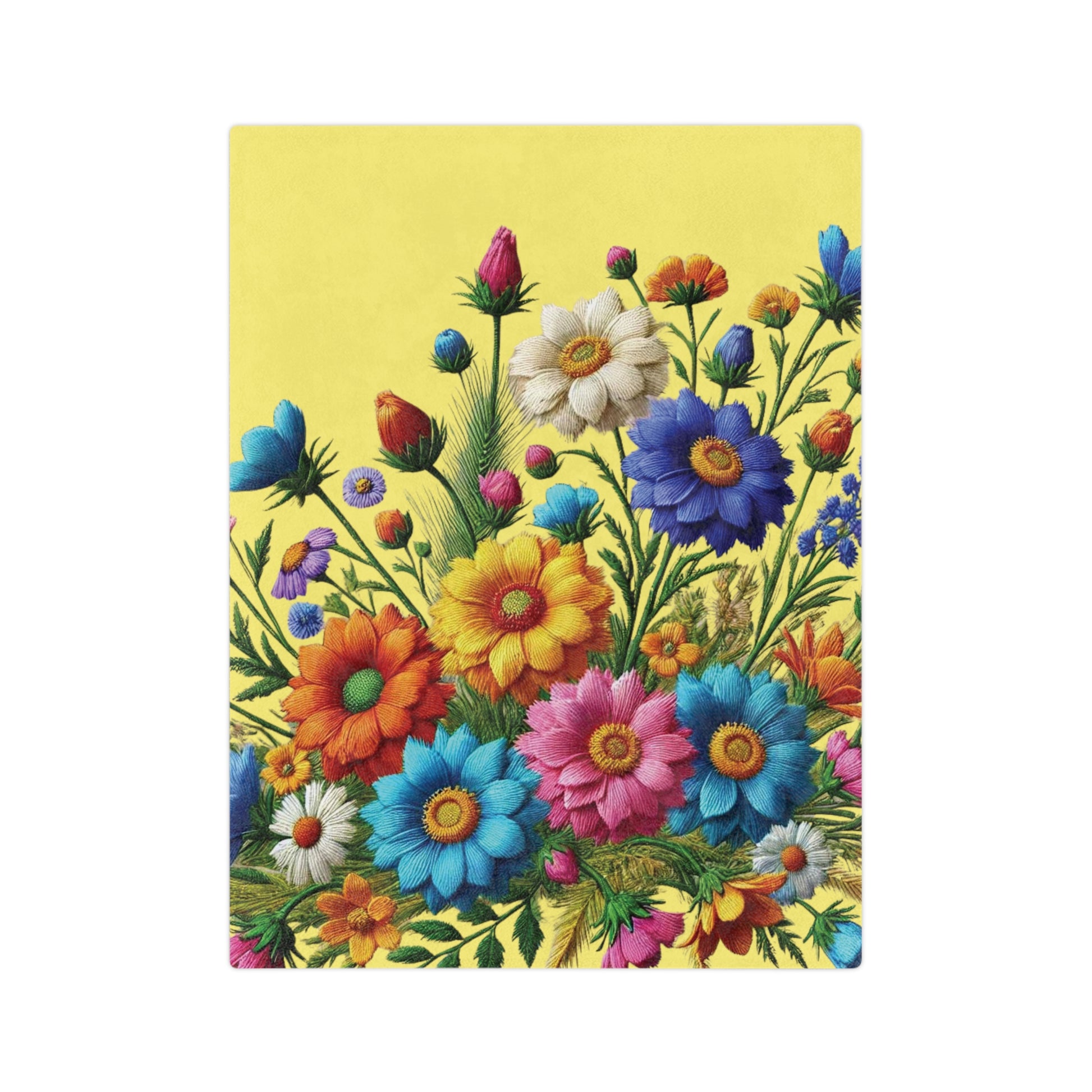 Minky Blanket Yellow Bright Floral Wildflowers Throw Ultra-Soft Minky Blanket Cozy Comfort Blanket Elegant Home Decor Plush Microfiber for Maximum Comfort Blanket, Perfect for Snuggling Decor, Cozy All-Season Warmth, Housewarming Gift Throw - MRSBYVALLE
