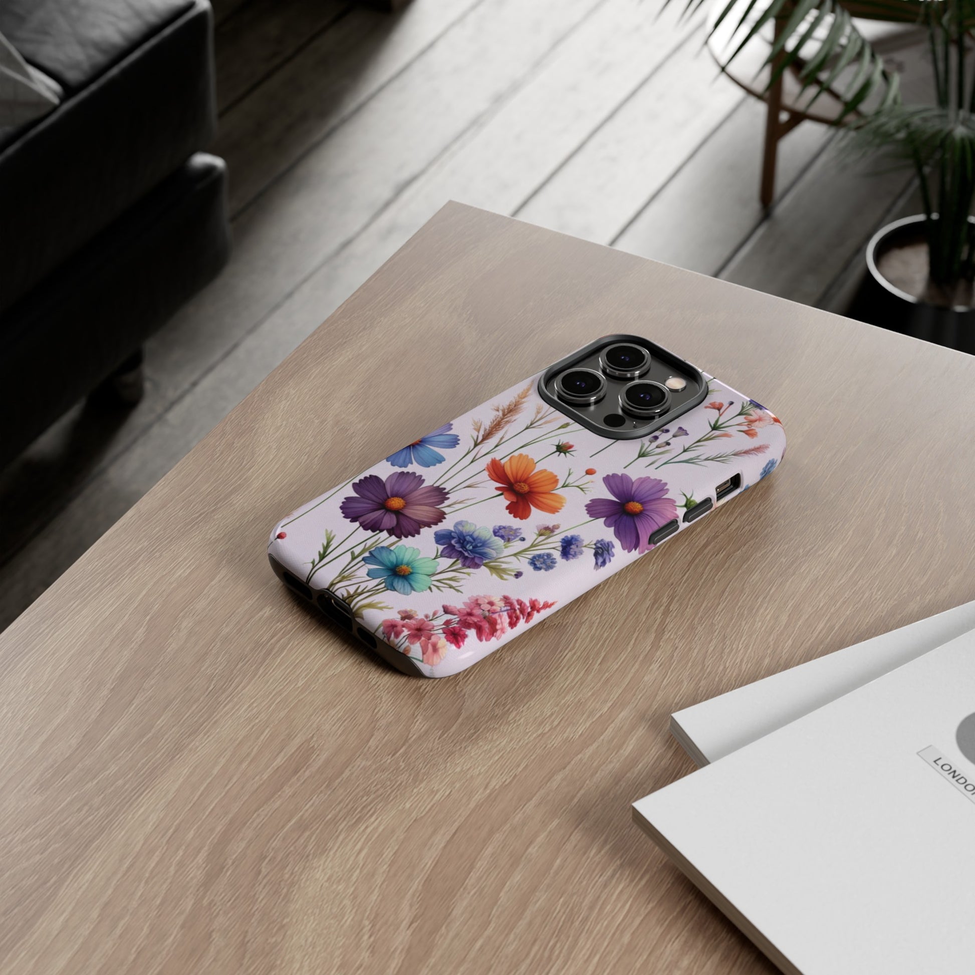 Lavender Wildflowers Protective Phone Case Gift for Her Phone 15, Samsung iPhone Samsung Gift for Her Case iPhone 15, Samsung iPhone Samsung Accessory Gift for Her.
