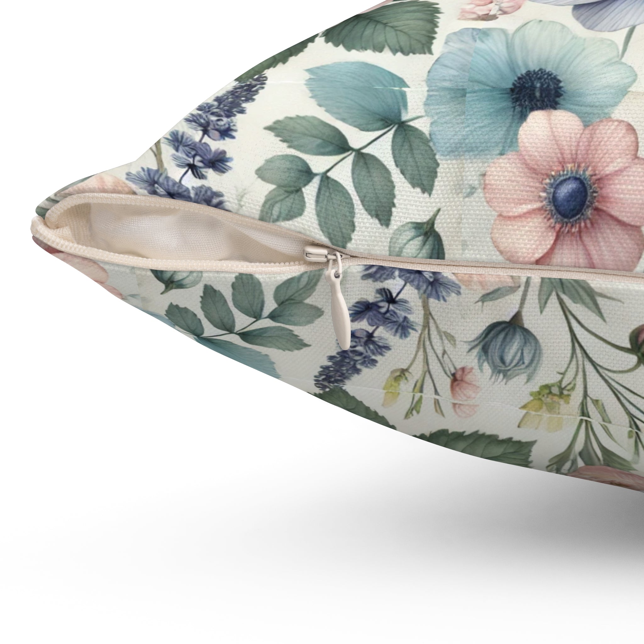 Floral Pastel Square Pillow  Stylish Home Decor Accent for Living Room, Bedroom, or Gifts | Soft & Durable 100% Polyester with Double-Sided Print - MRSBYVALLE