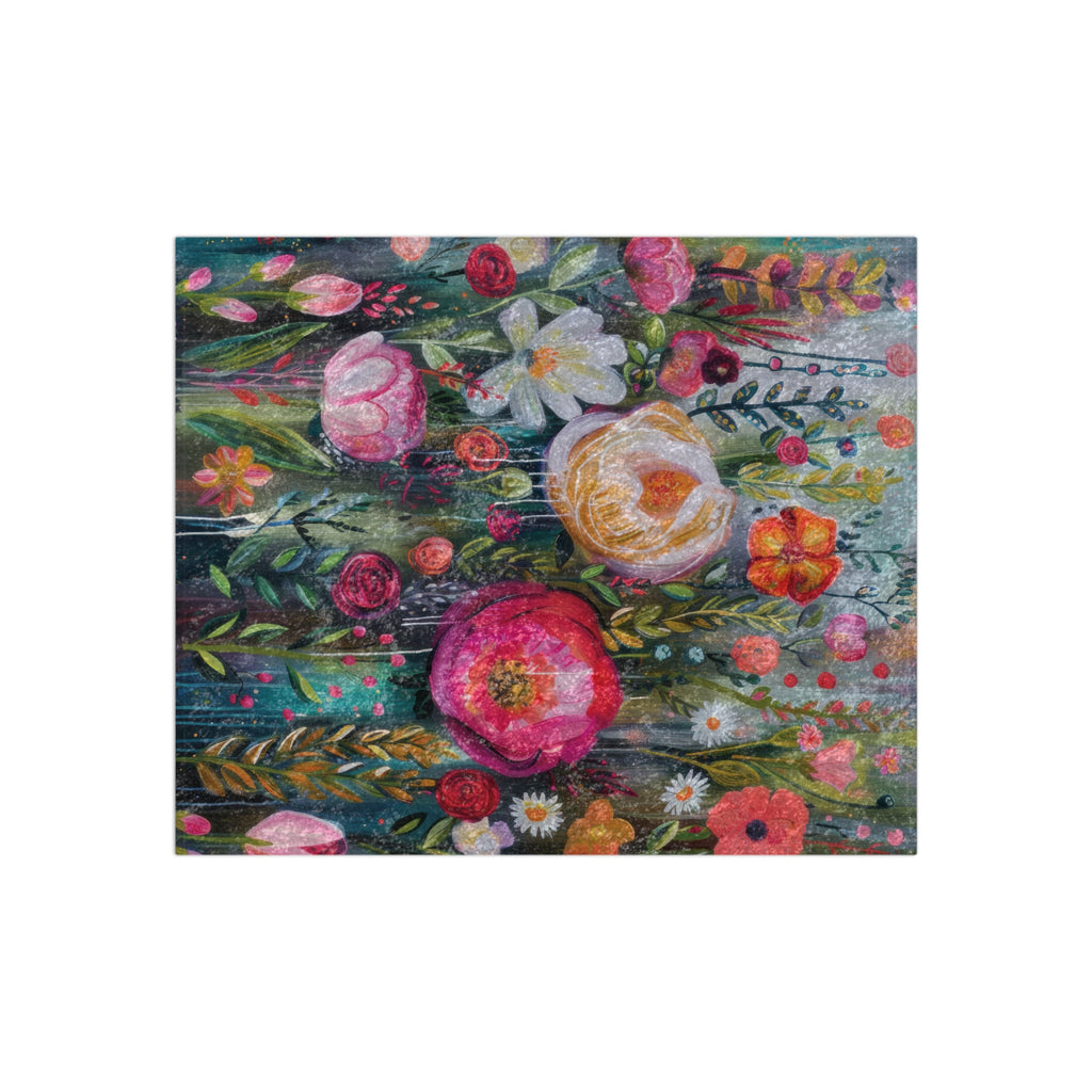 Boho Floral Luxurious Crushed Velvet Blanket 50x60 Inches | Elegant Winter Floral Design in Navy, Amethyst, White & More | Ultra-Soft, Cozy & Stylish for HomeWinter Warmth, Festive Retro-Inspired Perfect for sofas - MRSBYVALLE