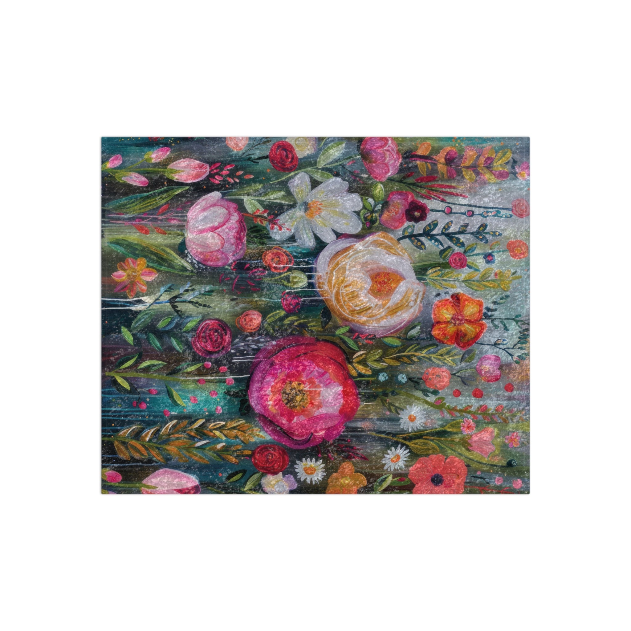 Boho Floral Luxurious Crushed Velvet Blanket 50x60 Inches | Elegant Winter Floral Design in Navy, Amethyst, White & More | Ultra-Soft, Cozy & Stylish for HomeWinter Warmth, Festive Retro-Inspired Perfect for sofas - MRSBYVALLE