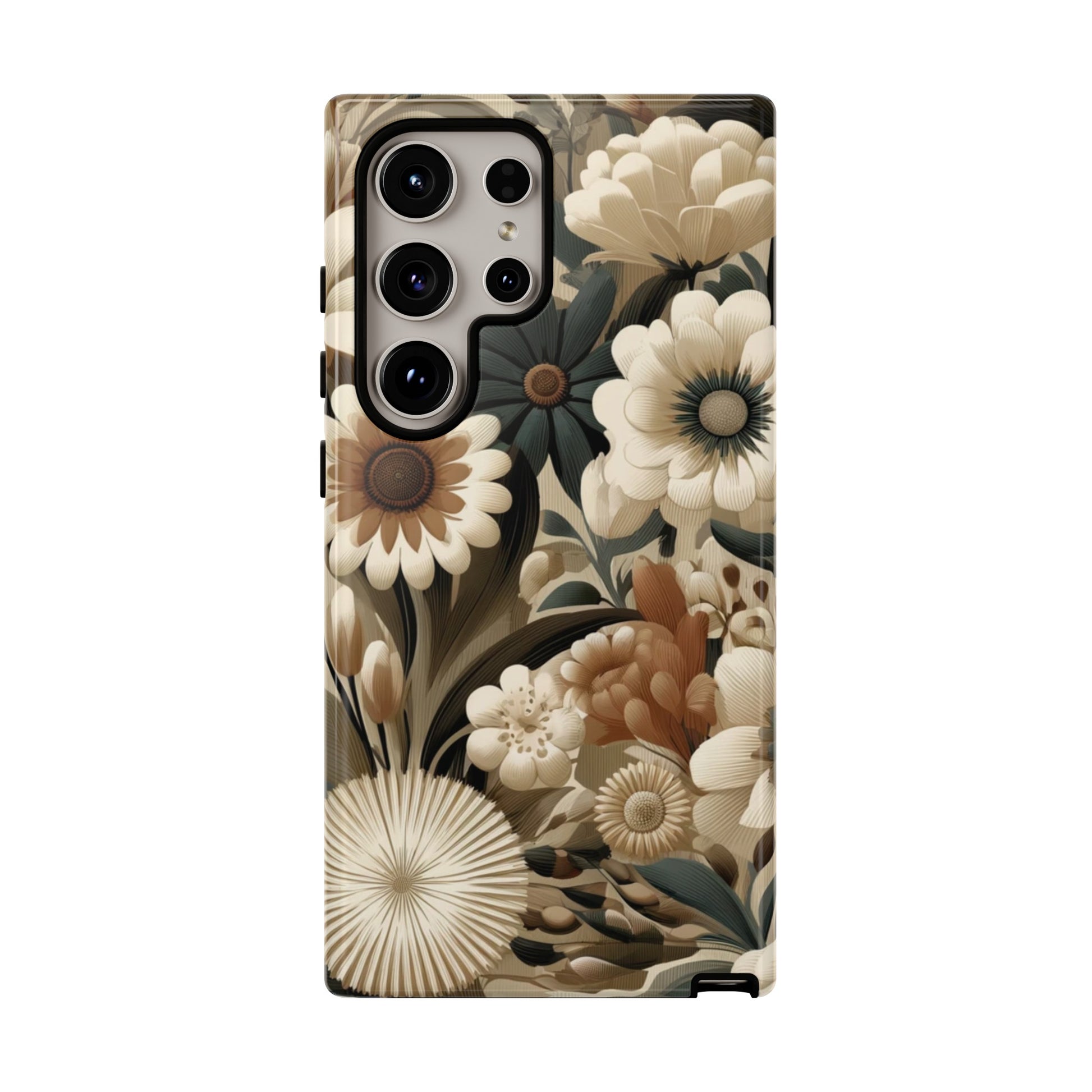 Mid-century Modern Floral Phone Case Durable for iPhone Samsung Gift iPhone 15, 14, 13 Samsung Pixel Gift for Mom Accessory Gift for Her