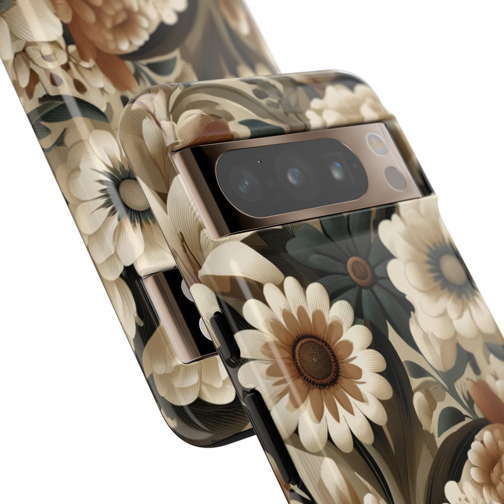 Mid-century Modern Floral Phone Case Durable for iPhone Samsung Gift iPhone 15, 14, 13 Samsung Pixel Gift for Mom Accessory Gift for Her