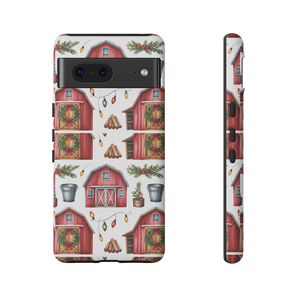 Farmhouse Christmas Design Phone Case - Stylish, Protective Cover for All Models Gift for Mom Accessory Gift for Her
