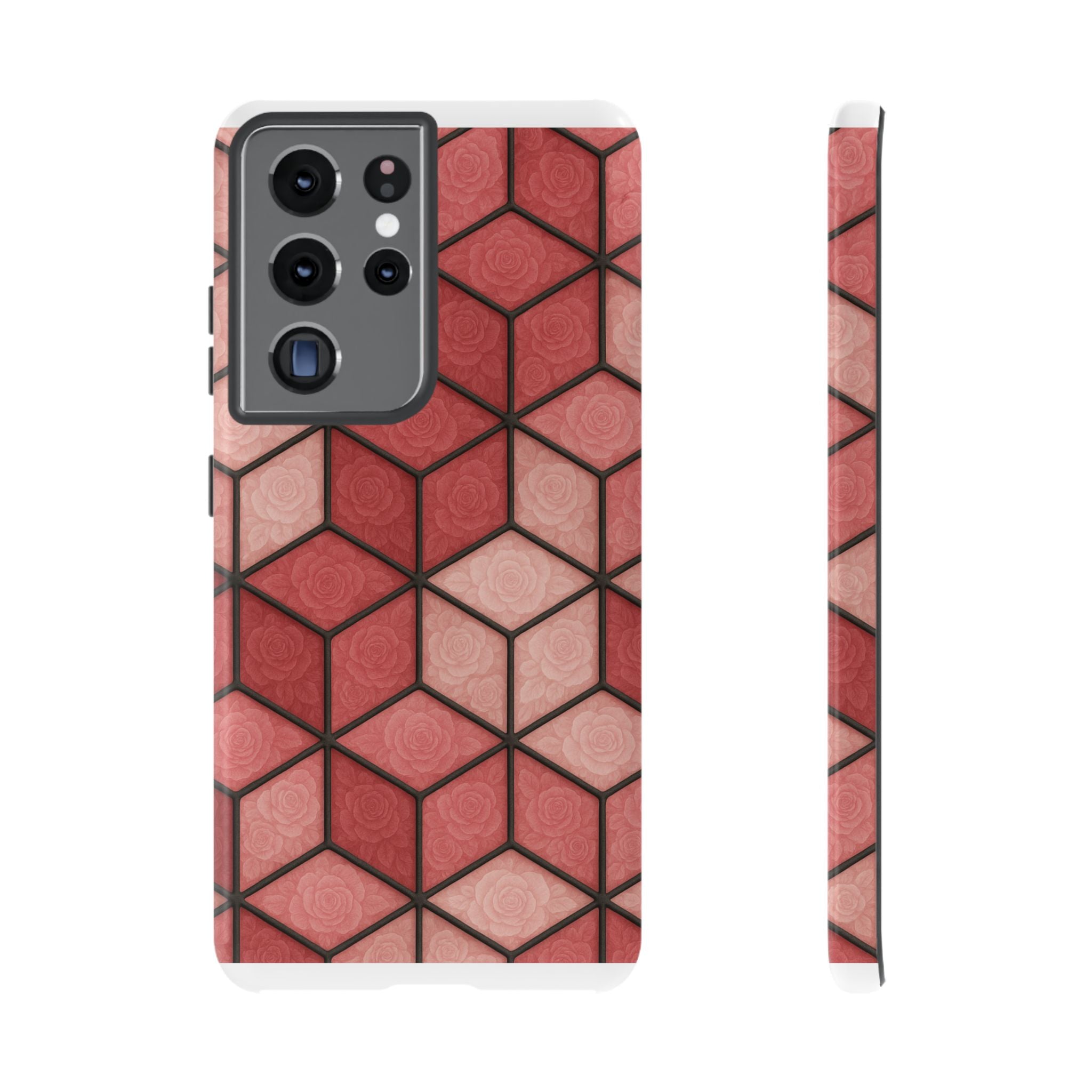 Geometric Stained Glass Illusion Phone Case Colorful Abstract Art, Aesthetic Protective Cover for iPhone, Samsung & Google, Unique Gift Idea Mom